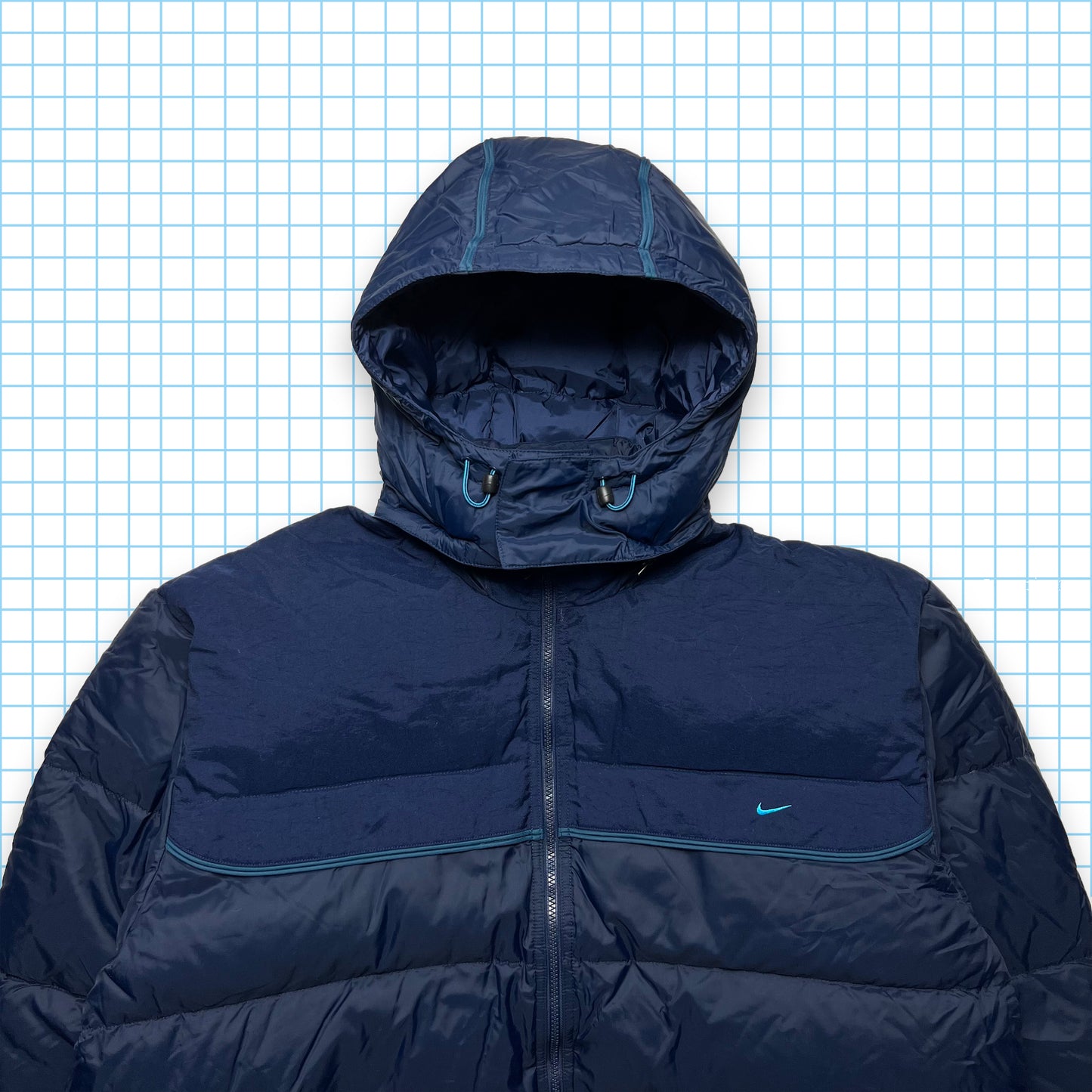 Vintage Nike Midnight Navy Mini Swoosh Puffer Jacket AW99' - Extra Large / Extra Extra Large