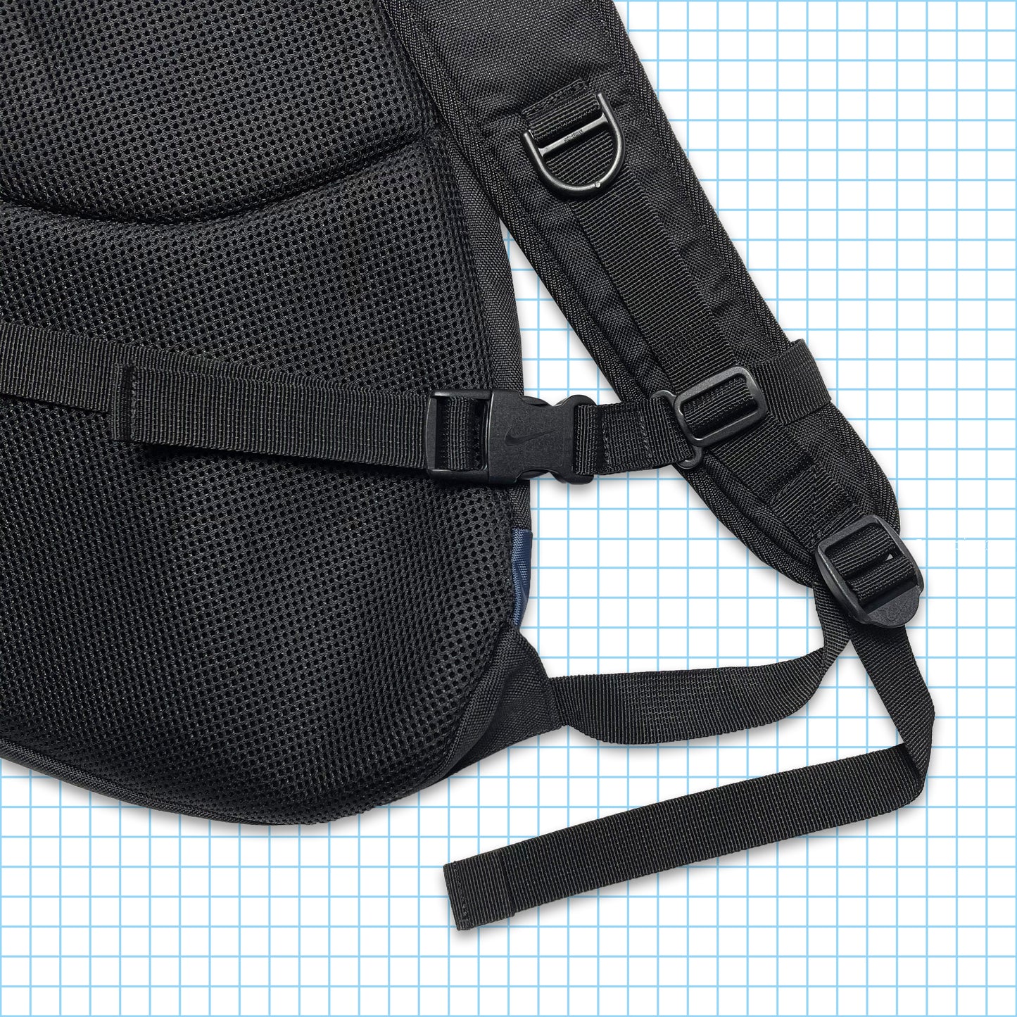 Vintage Nike Technical Black/Navy/Volt Tri-Harness Bag