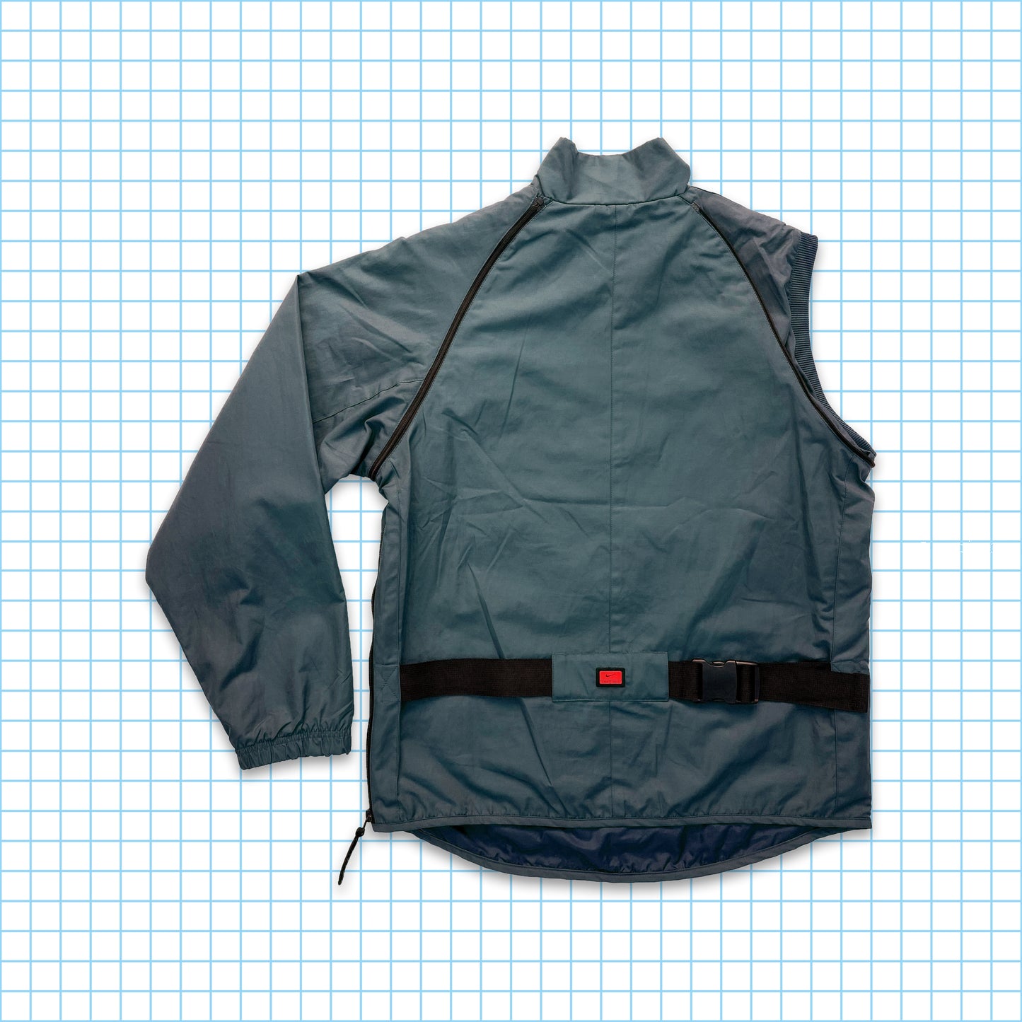 Vintage Nike Steel Blue 2in1 Convertible MP3 Jacket - Medium