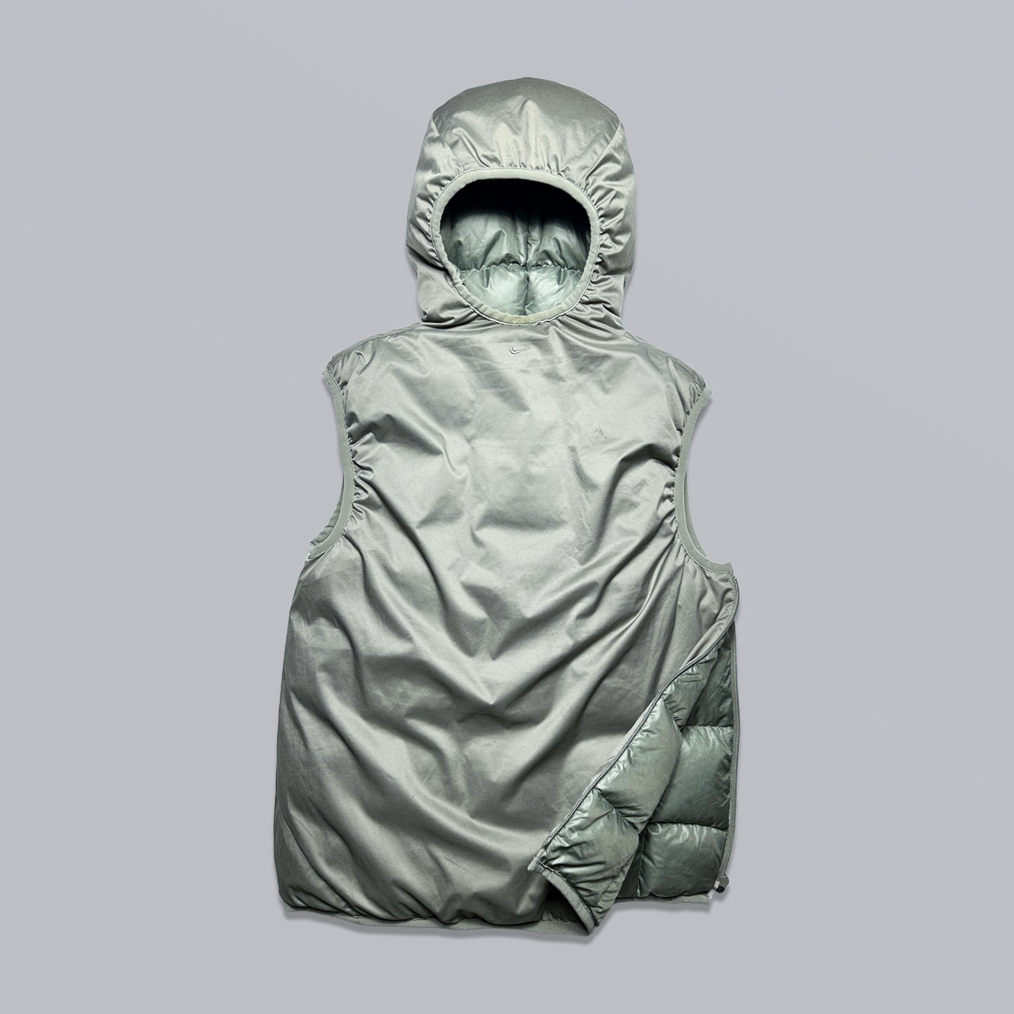 2000's Nike Centre Swoosh Reversible Padded Gilet - Medium