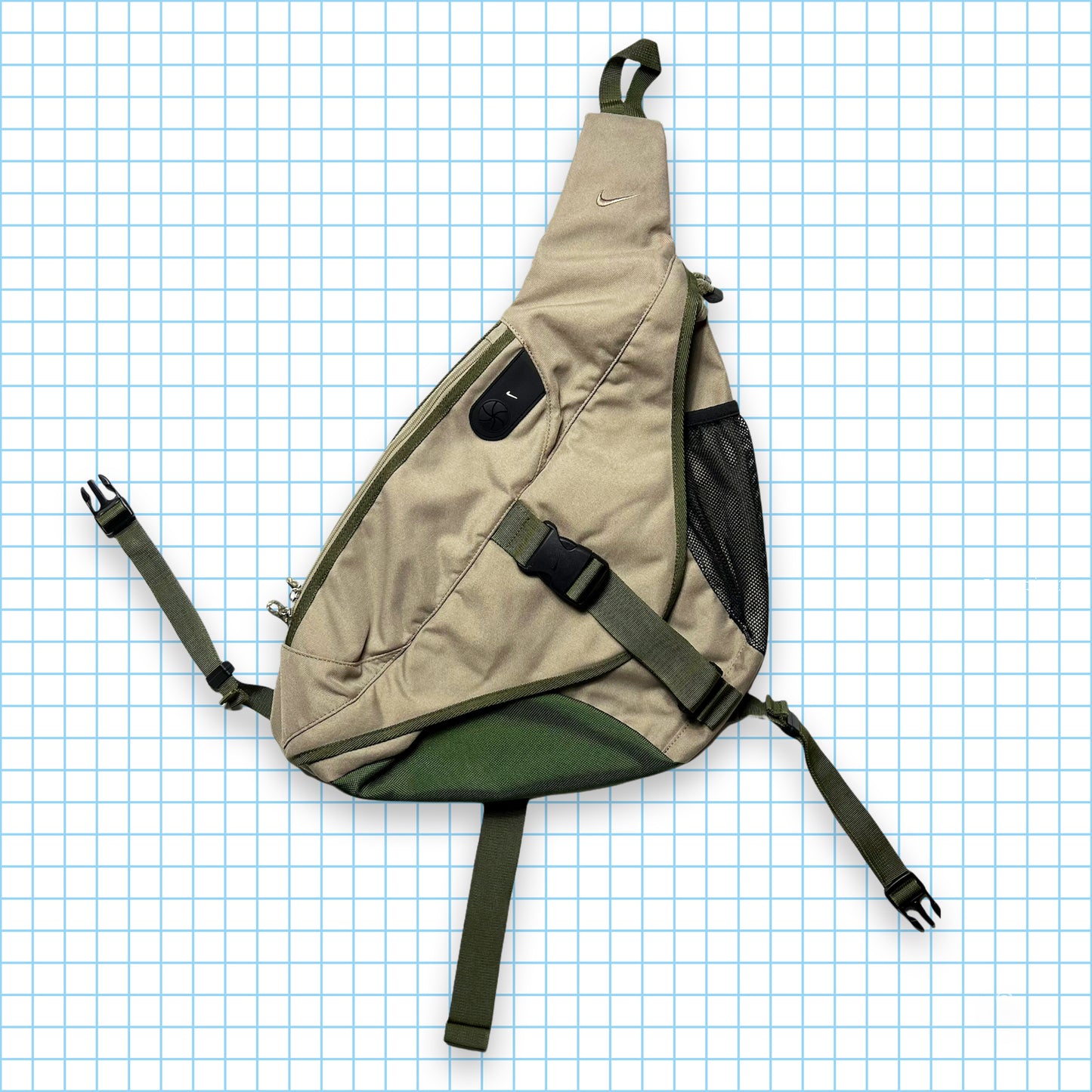 Vintage Nike Technical Khaki/Beige Tri-Harness Bag