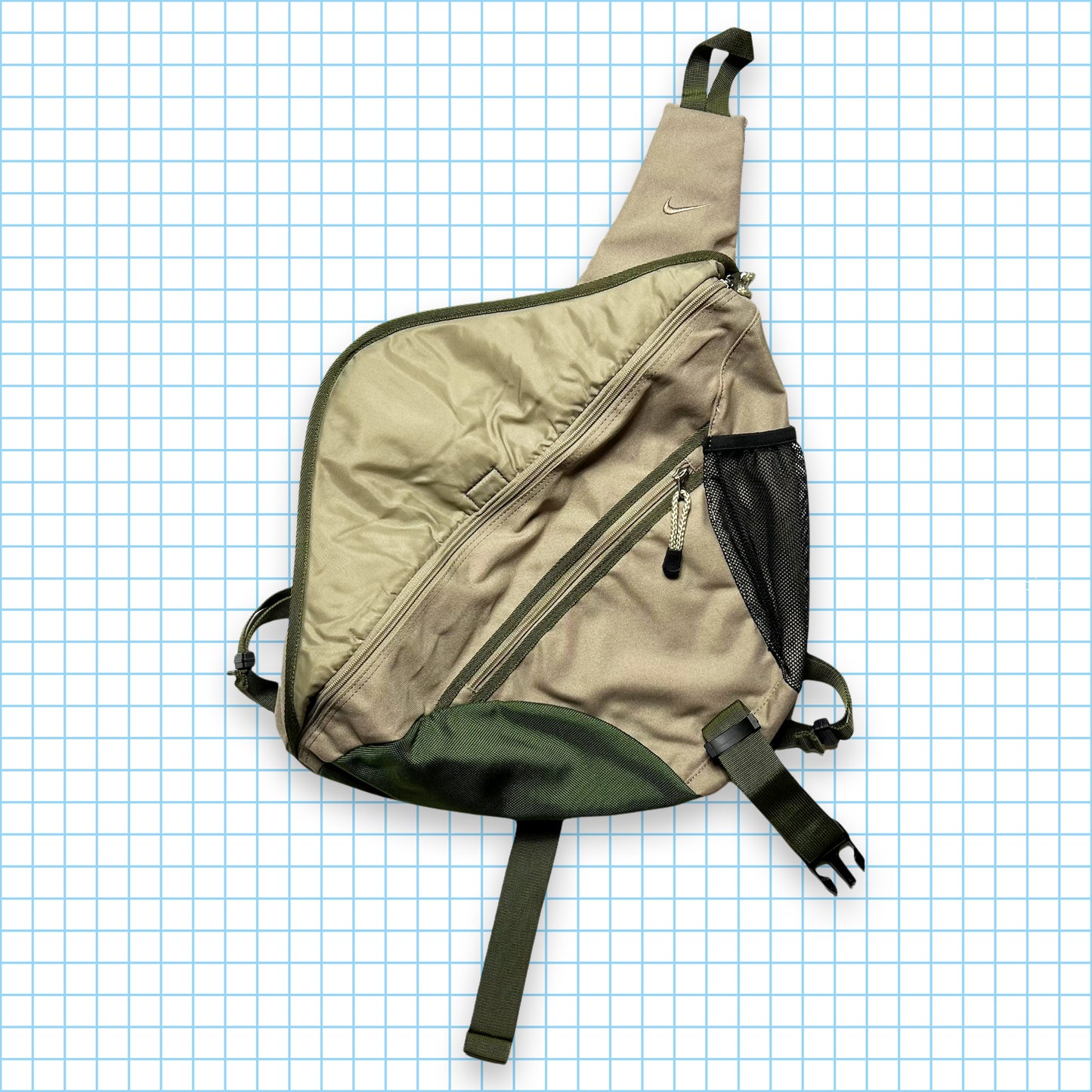 Vintage Nike Technical Khaki/Beige Tri-Harness Bag