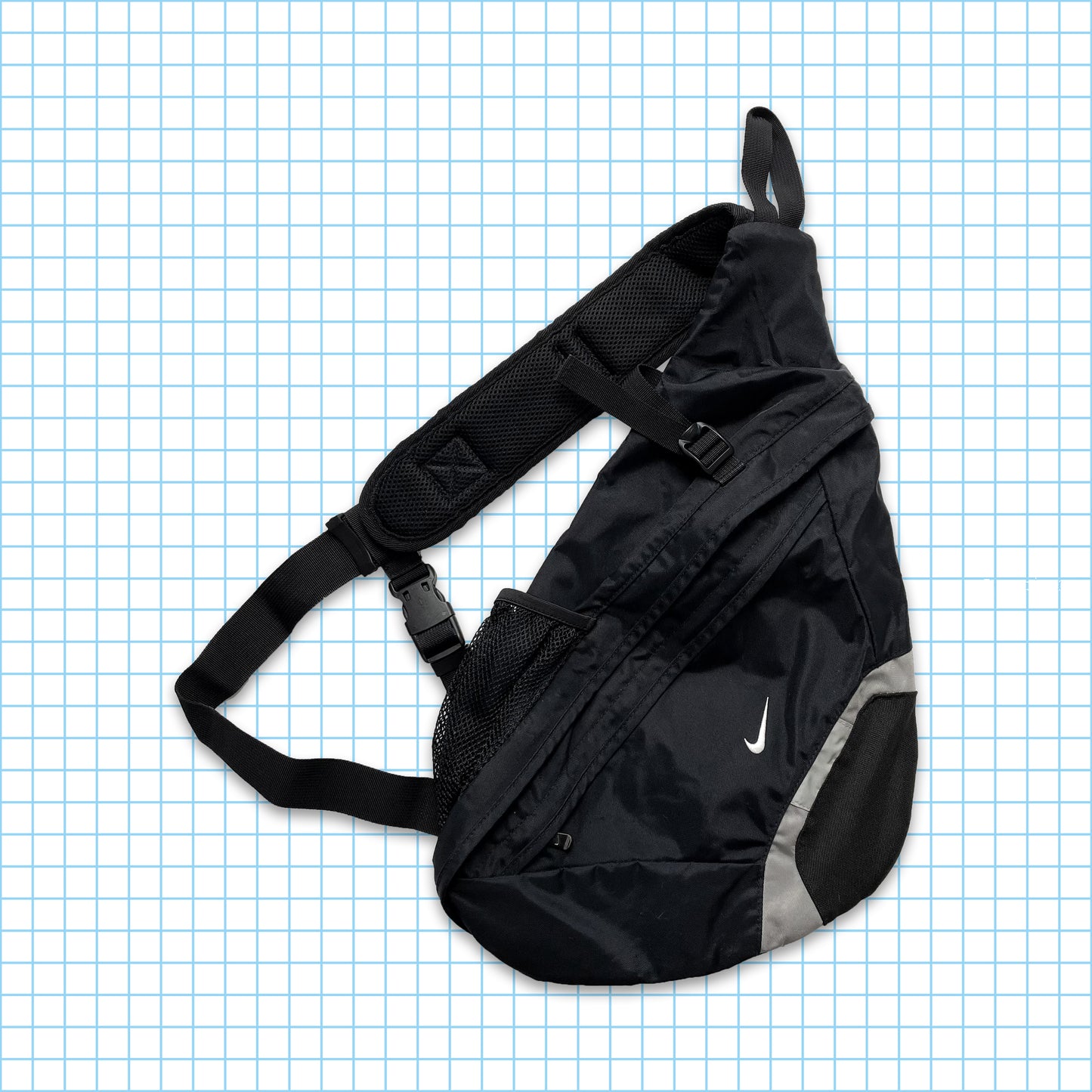 Vintage Nike Monochrome Technical Tri-Harness Cross Body Bag