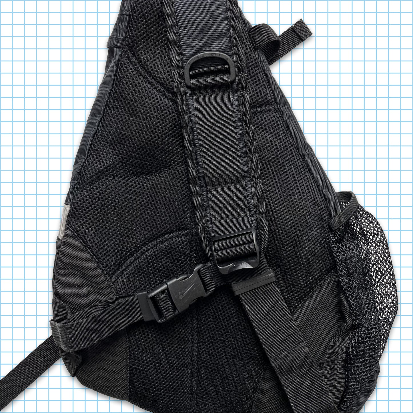Vintage Nike Monochrome Technical Tri-Harness Cross Body Bag