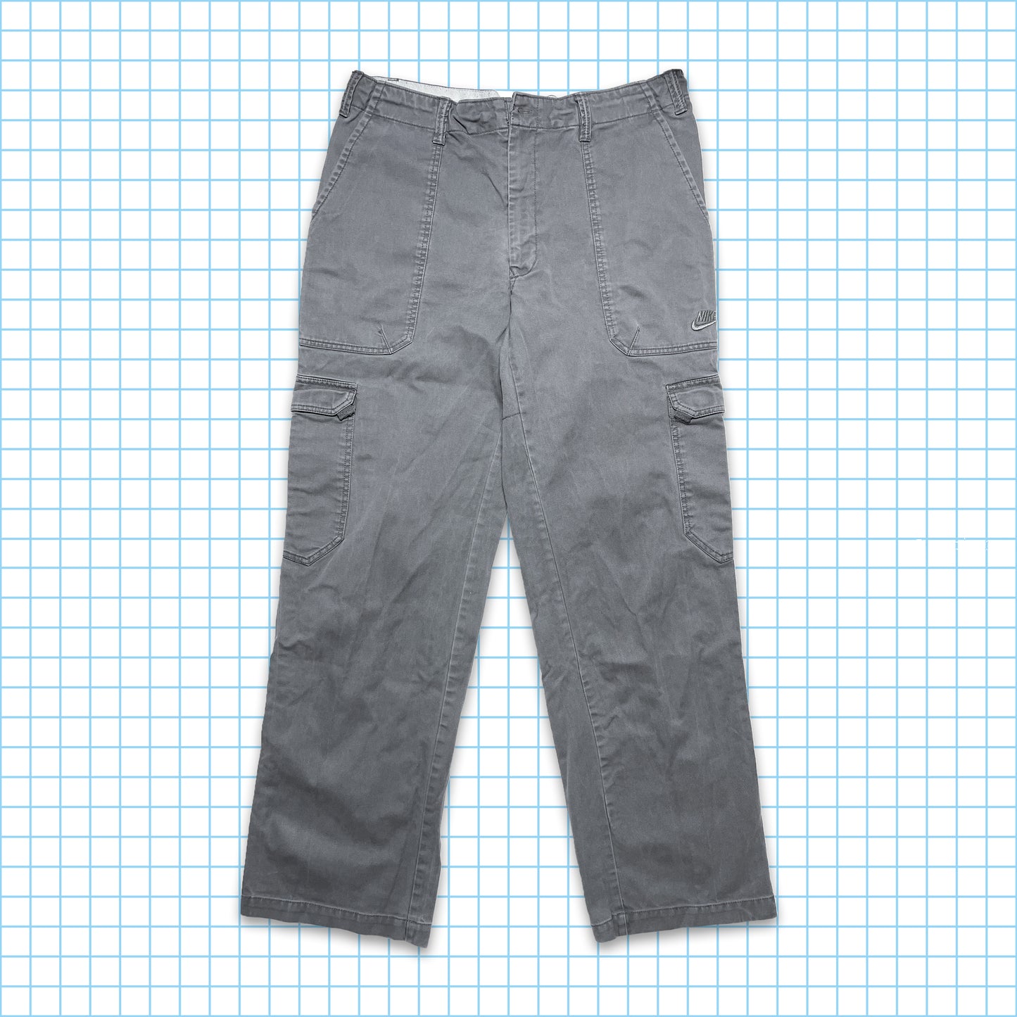 Vintage Nike Grey Washed Cargos - Medium