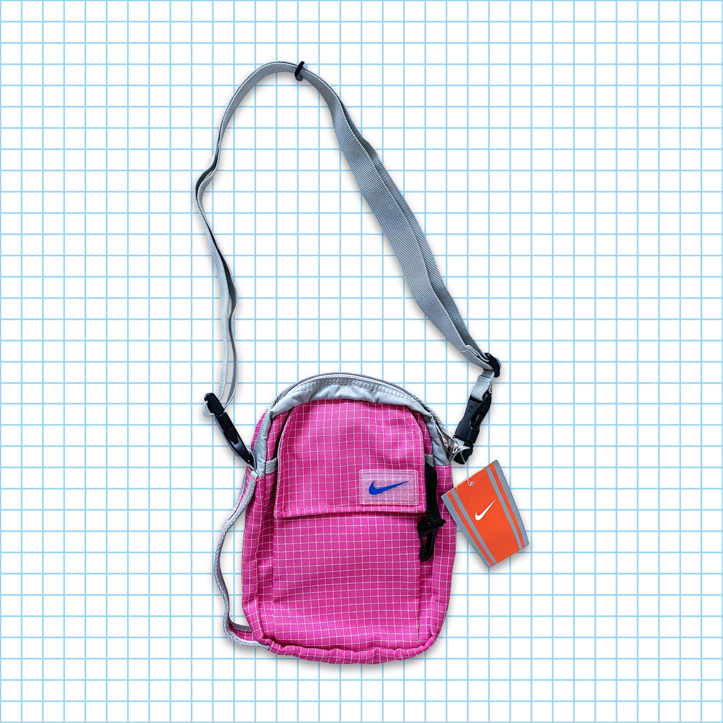 Vintage Nike Pink Grid Tote & Side Bag Set