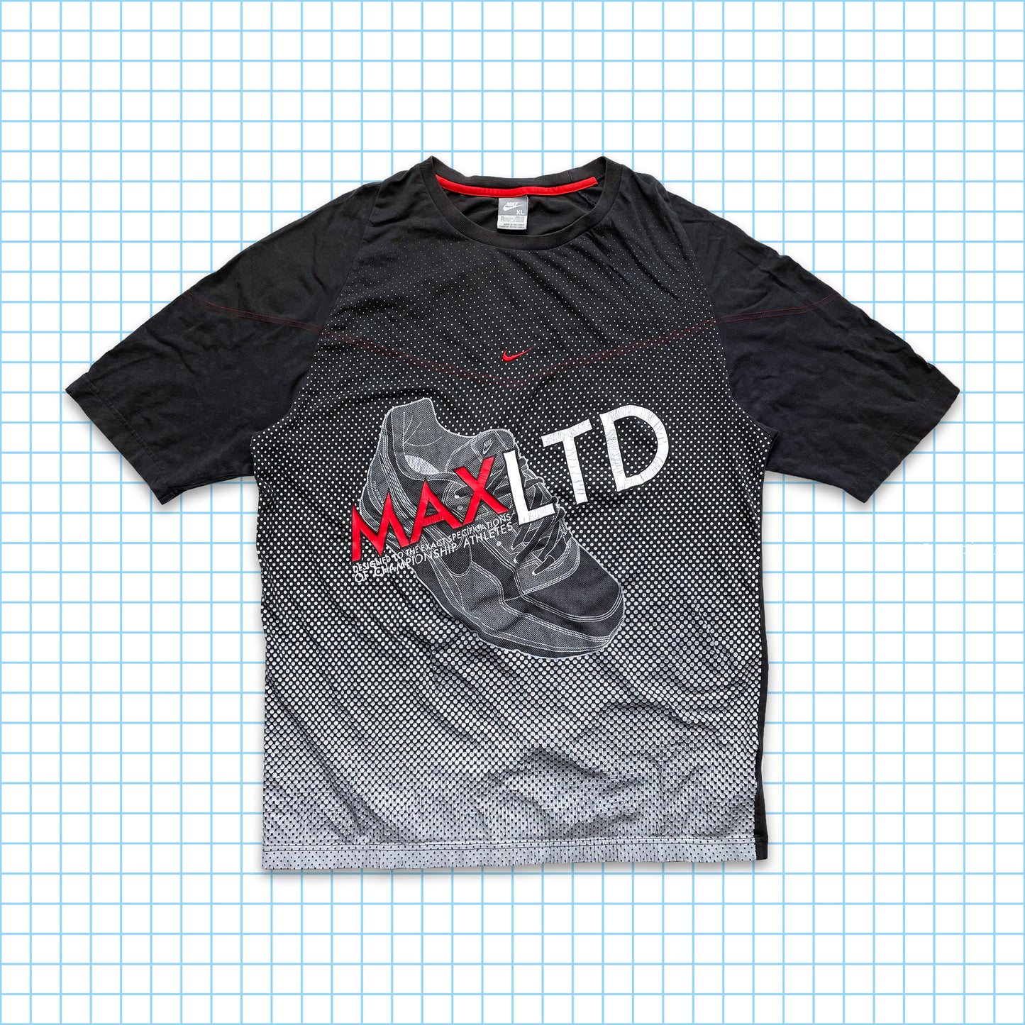 Vintage Nike LTD Centre Swoosh All Over Graphic Tee - Extra Large