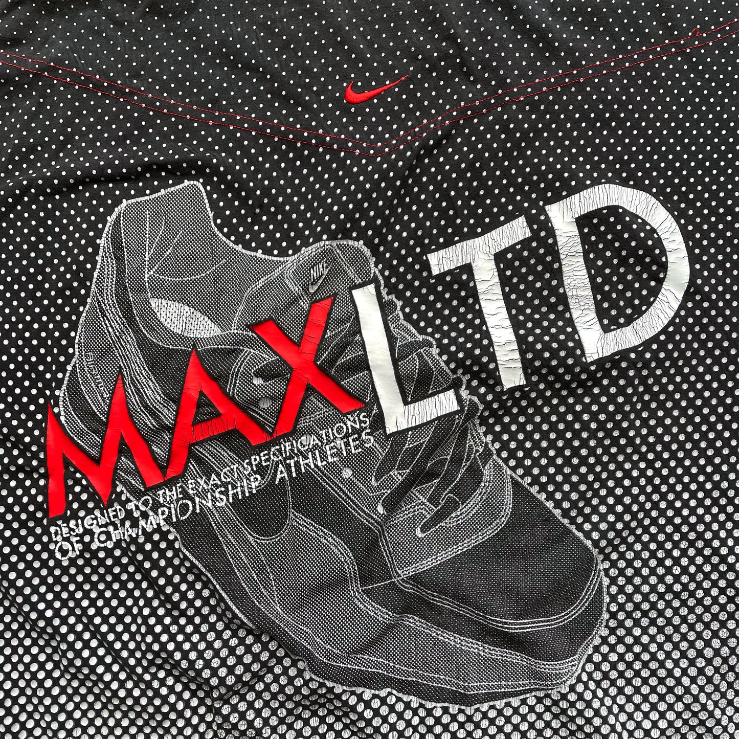 Vintage Nike LTD Centre Swoosh All Over Graphic Tee - Extra Large