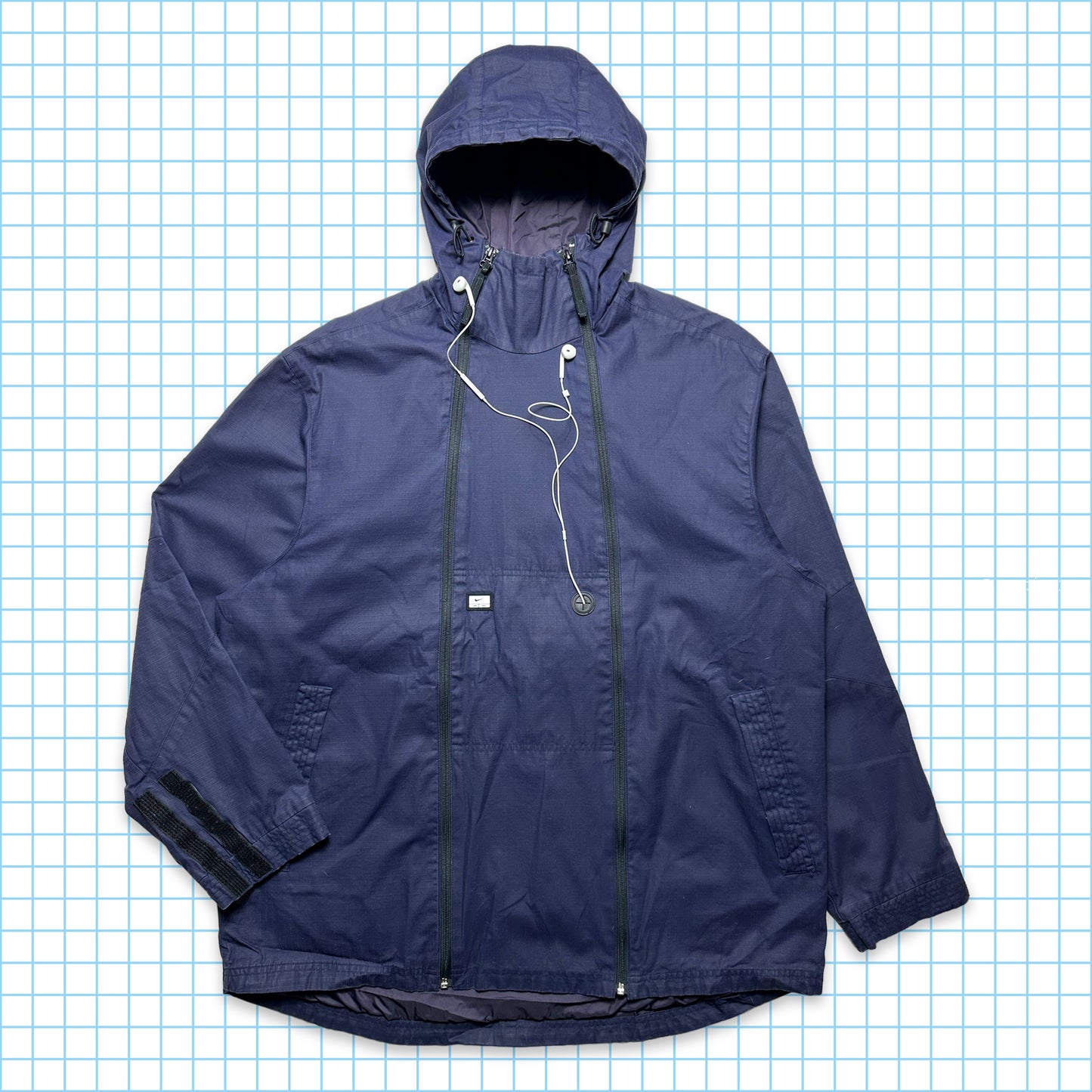 Nike Midnight Navy Ripstop MP3 Double Zip Jacket - Extra Large / Extra Extra Large