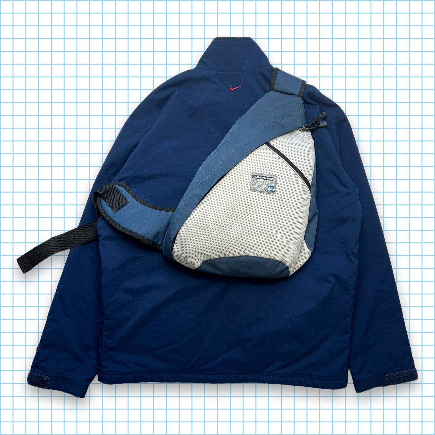 Quiksilver Navy/Off White Cross Body Sling Bag