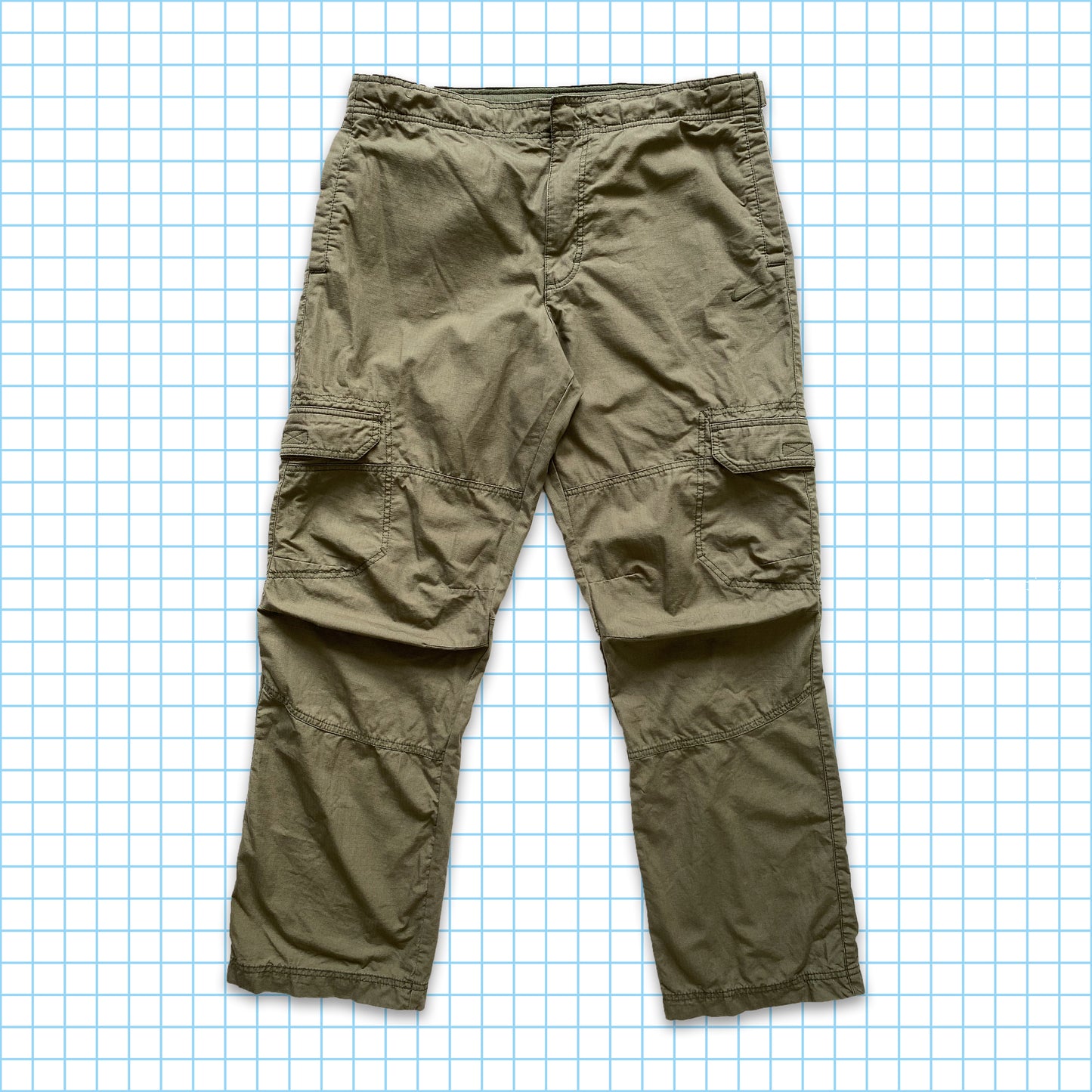 Vintage Nike Olive Green Tonal Rip Stop Cargo Pants - 32" / 34" Waist