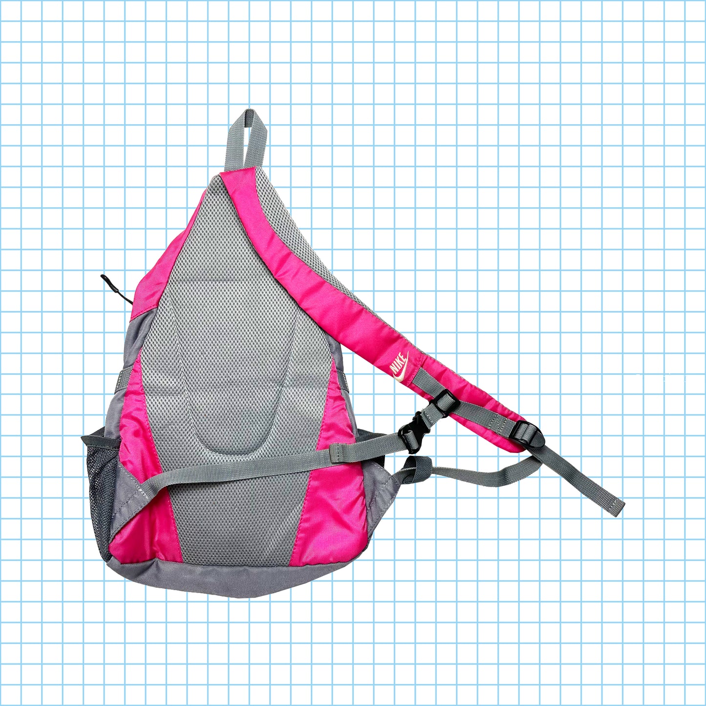 Vintage Nike Pink Technical Tri-Harness Cross Body Bag