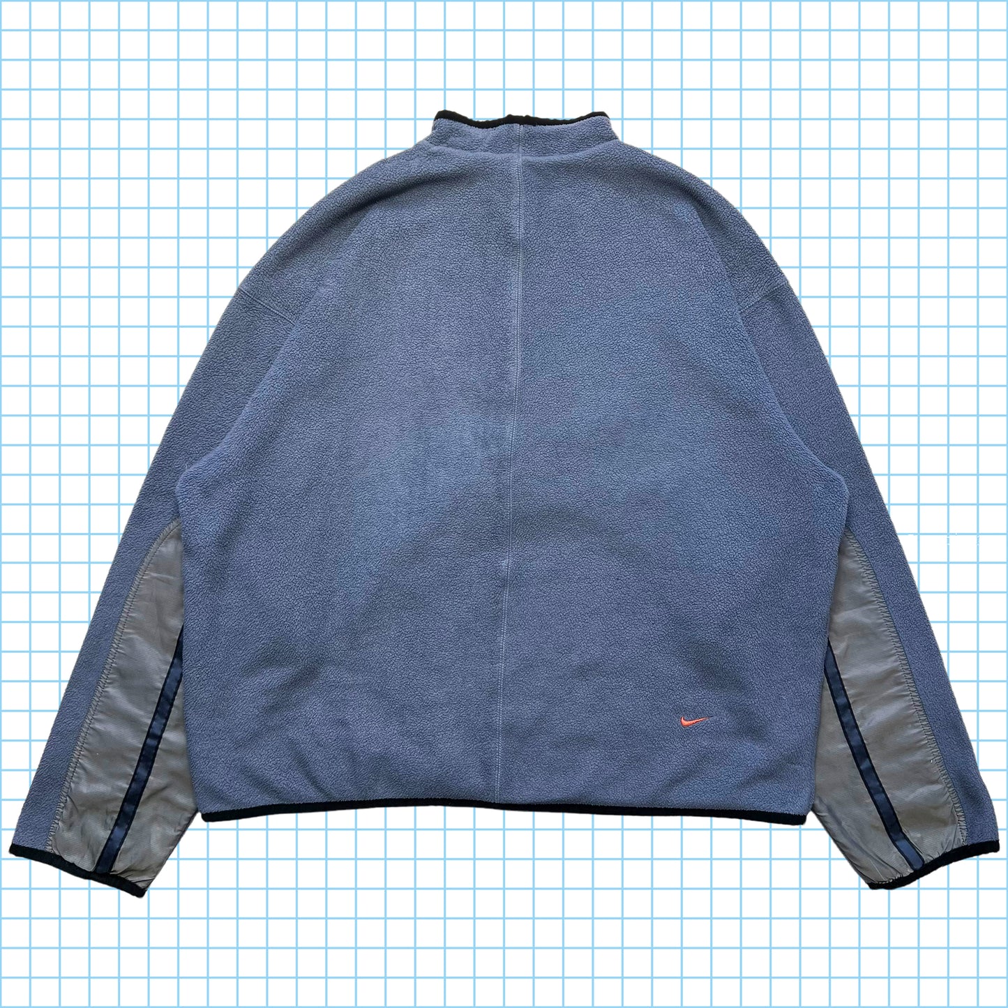 Vintage Nike Grey/Blue Quarter Zip Fleece - Large / Extra Large