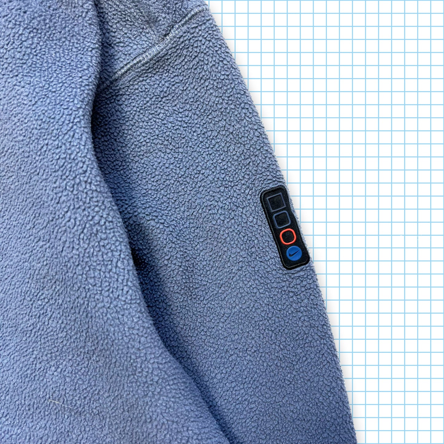 Vintage Nike Grey/Blue Quarter Zip Fleece - Large / Extra Large