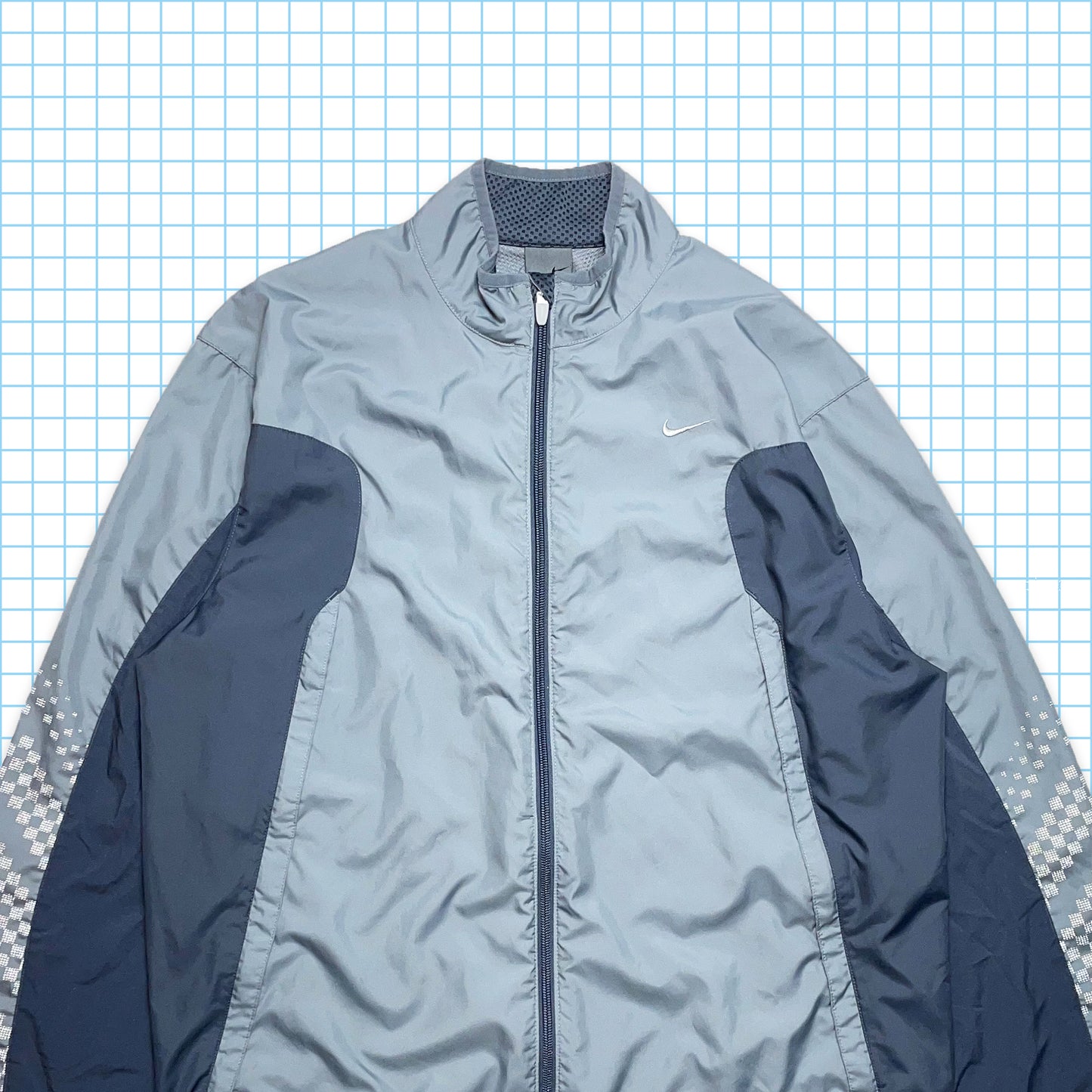 Vintage Nike 3M Reflective Checkered Track Jacket - Medium