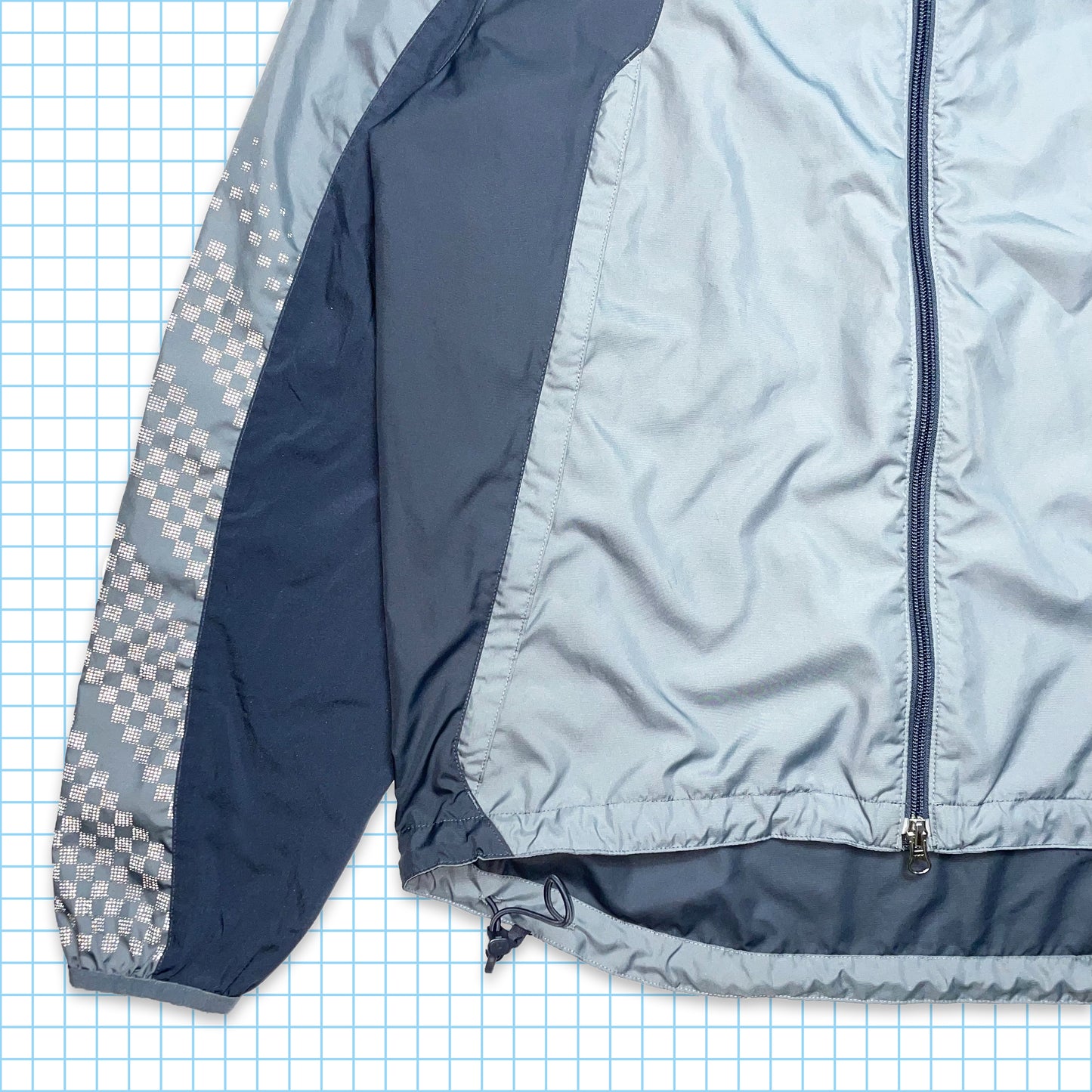 Vintage Nike 3M Reflective Checkered Track Jacket - Medium
