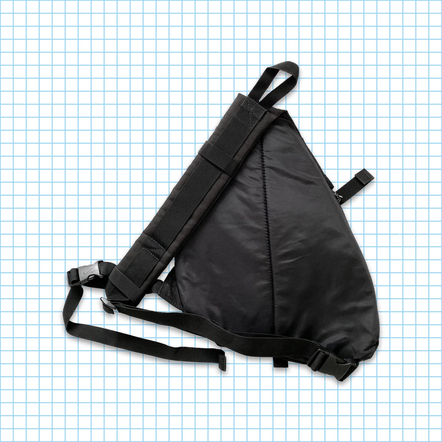 vintage Nike Technique Noir/Rouge Tri-Harness Cross Body Bag