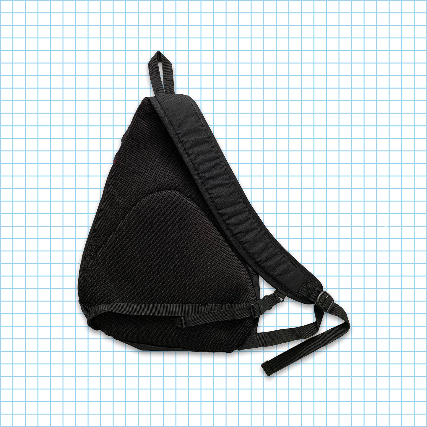 vintage Nike Technique Noir/Rouge Swoosh Tri-Harness Cross Body Bag
