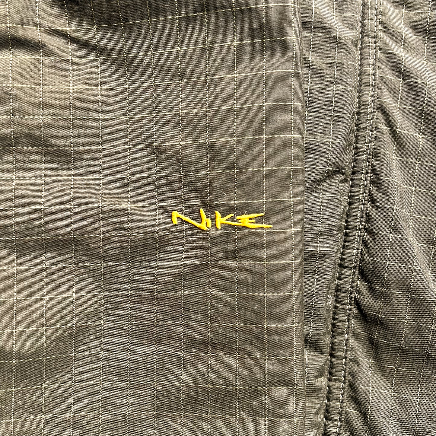 Nike Fleece Lined Rip Stop Khaki Mini Swoosh Jacket - Small