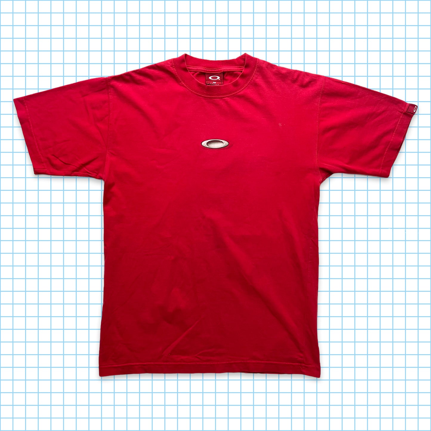 Oakley Bright Red Centre Logo Tee - Medium
