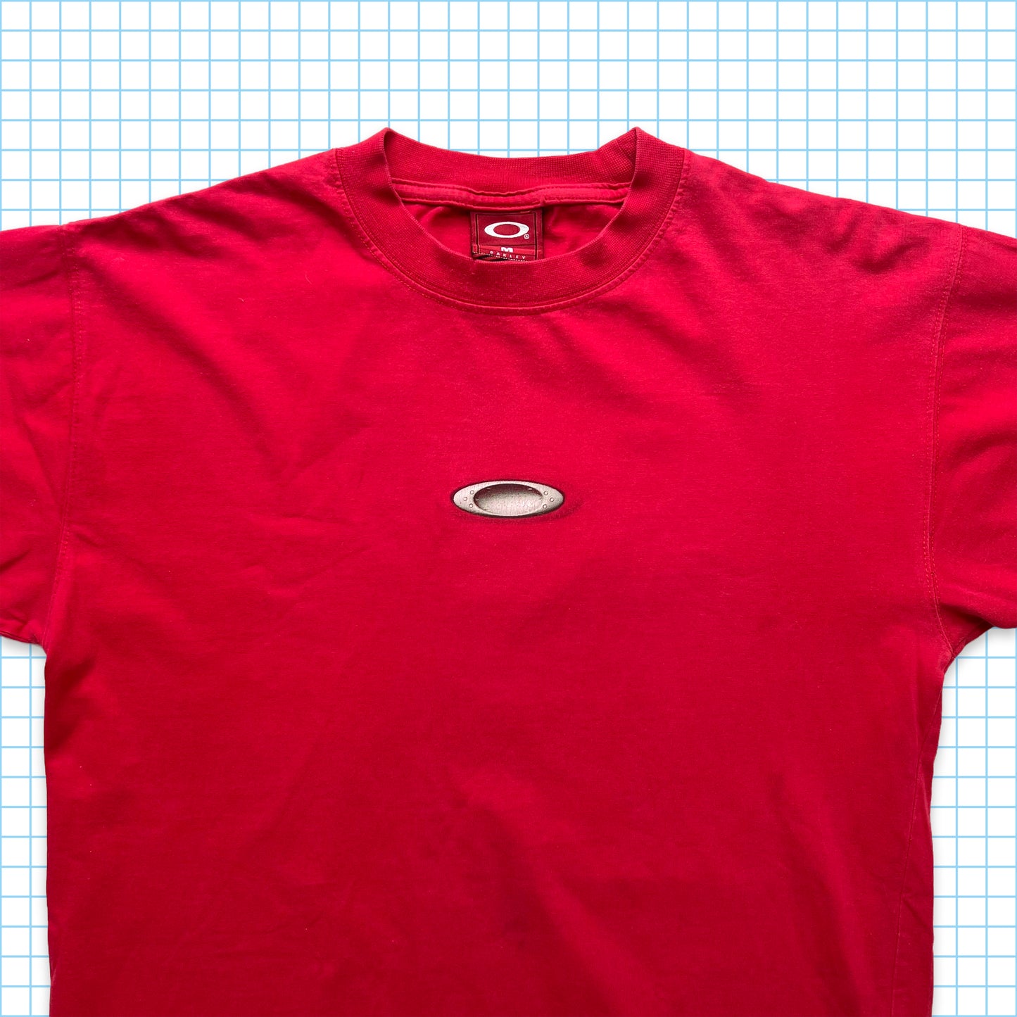 Oakley Bright Red Centre Logo Tee - Medium
