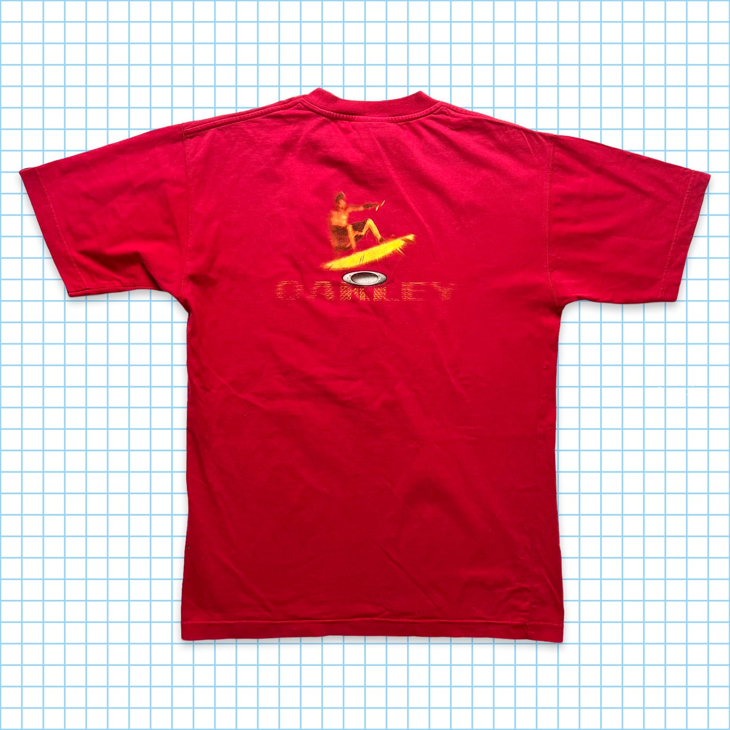 Oakley Bright Red Centre Logo Tee - Medium