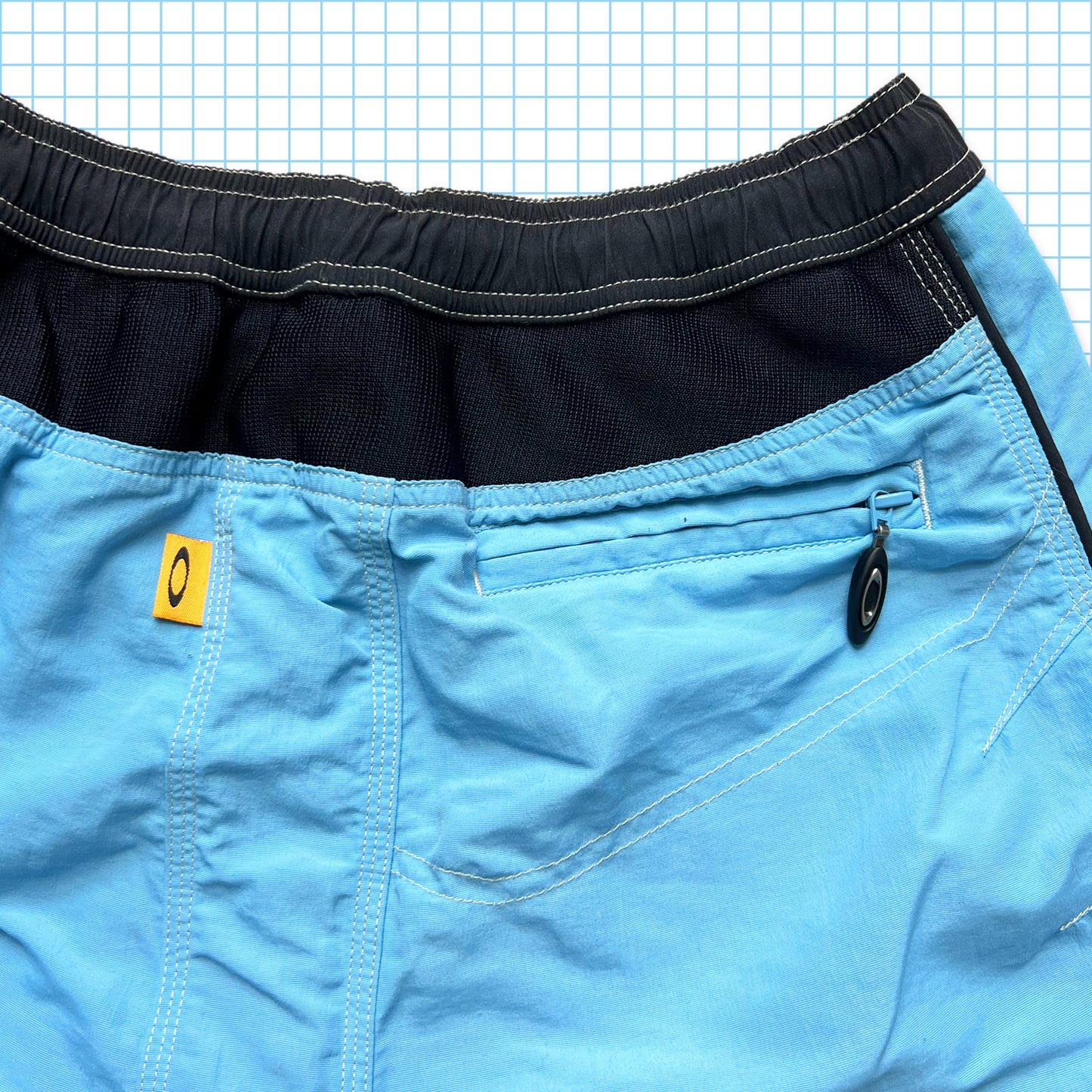 Oakley Black/Sky Blue Ventilated Technical Shorts - 32/34" Waist