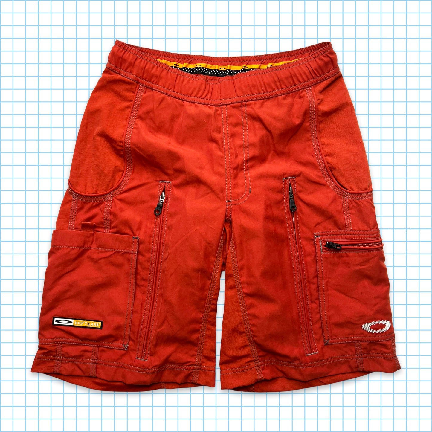 Oakley Software Bright Orange Ventilated Cargo Shorts - Small