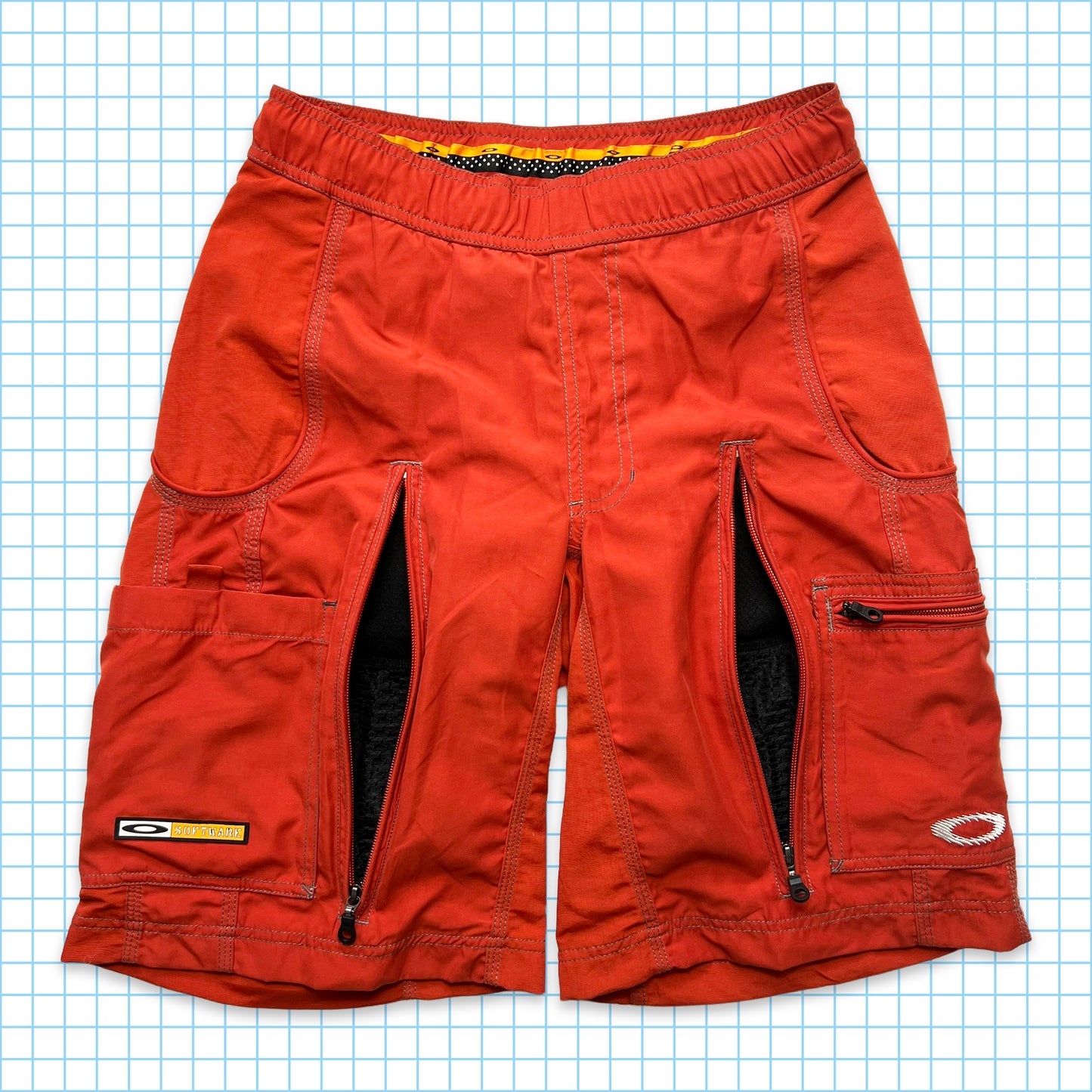 Oakley Software Bright Orange Ventilated Cargo Shorts - Small
