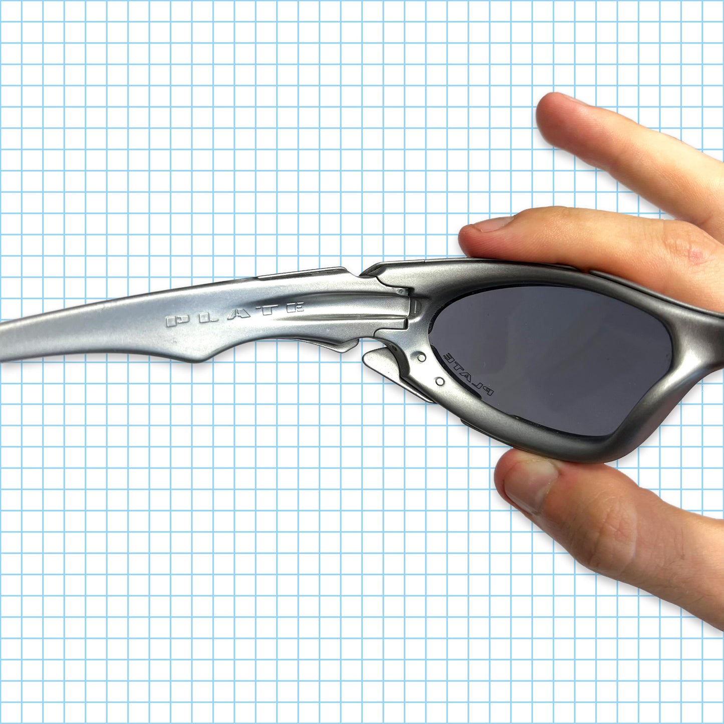 Oakley 03' Plate Dark Silver / Black Iridium Sunglasses