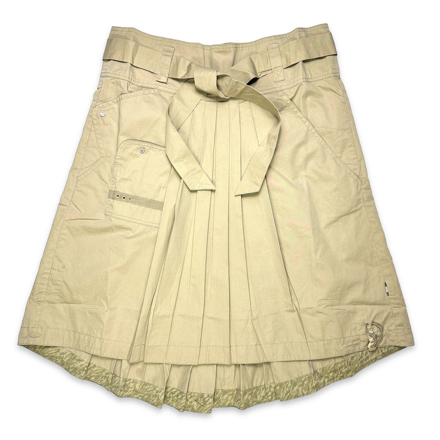 Early 2000's Maharishi Beige Pleated Shooter Skirt - Womens 8-12