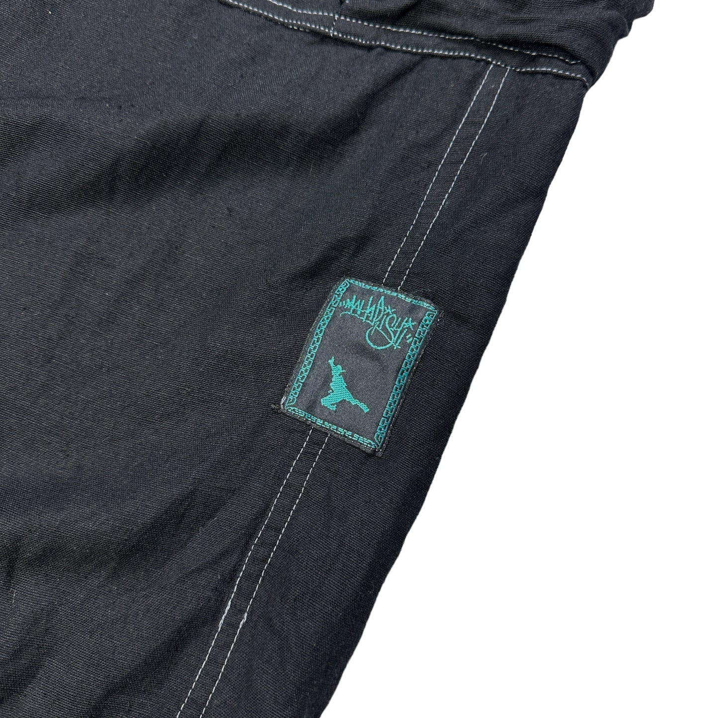 Pantalon cargo Maharishi Jet Black Contrast Stitch du début des années 2000 - Extra Large
