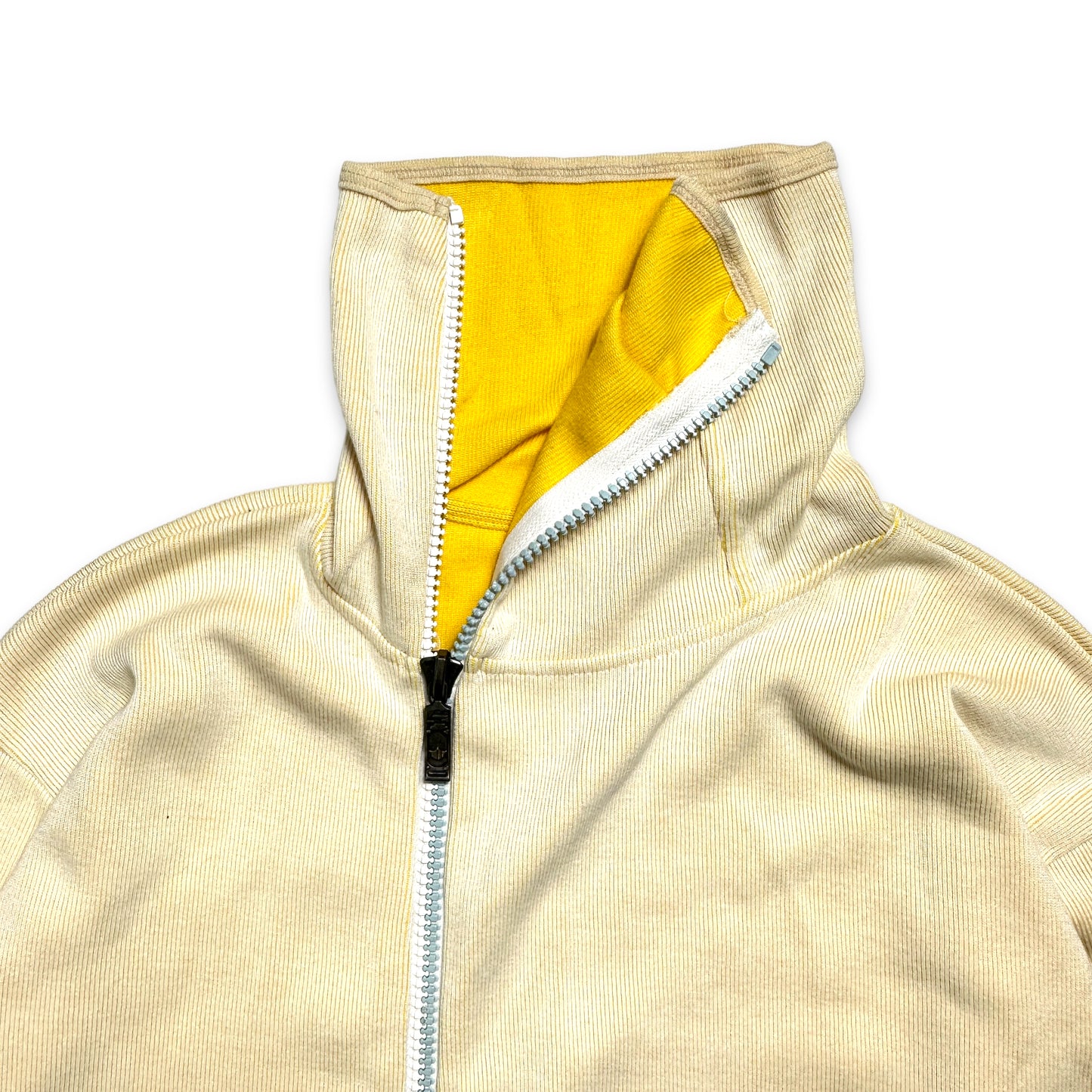 Early 2000's Maharishi Light Yellow Zhinois High Neck Zipped Swater - Extra Large / Extra Extra Large