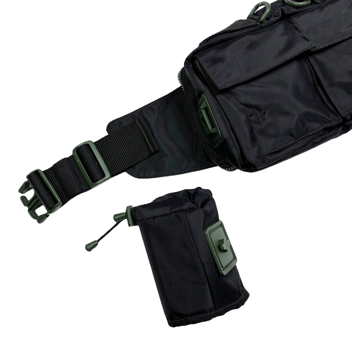 Sac à bandoulière/ceinture Maharishi Jet Black Utility de la fin des années 90
