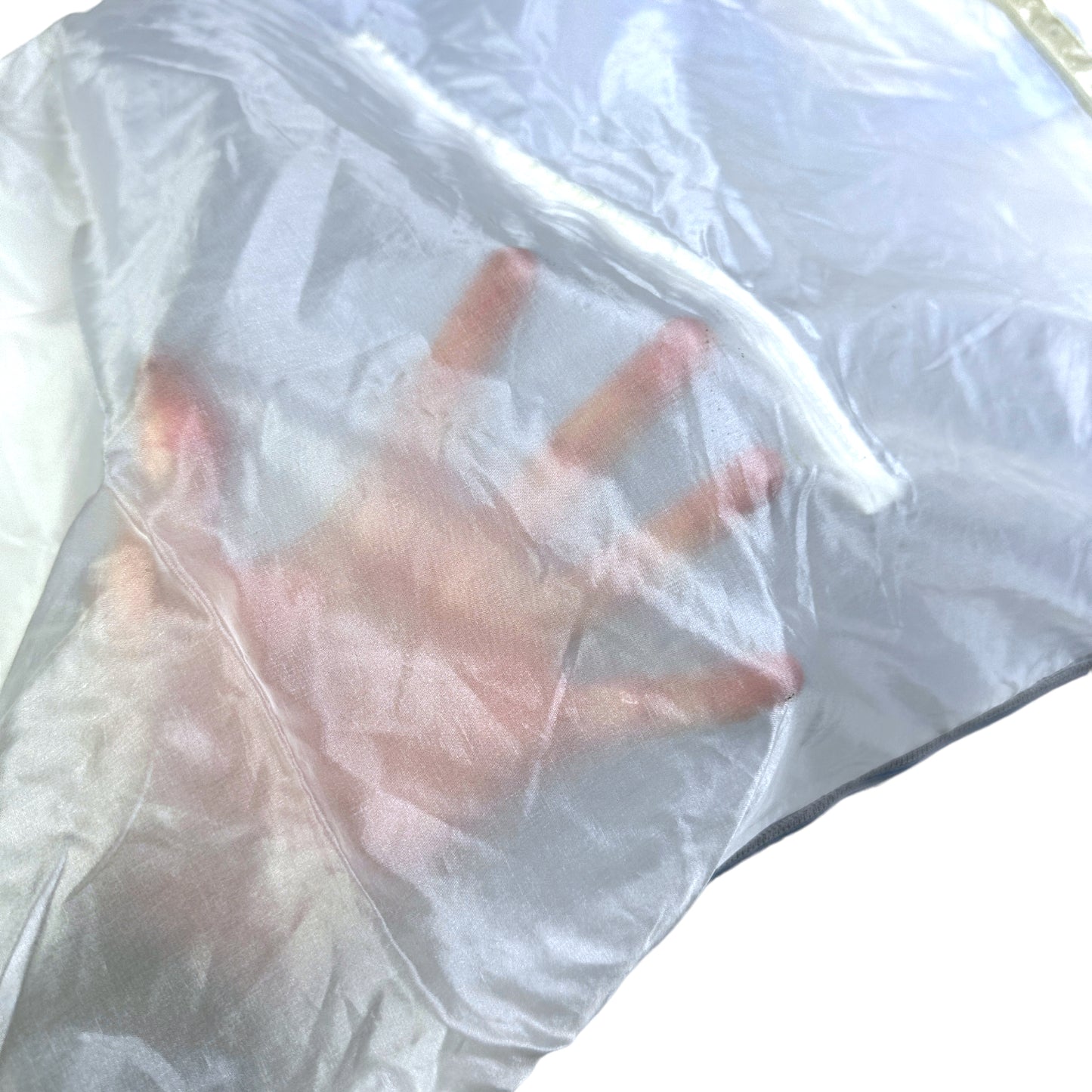 SS00' Prada Sport Veste transformable à capuche bleu bébé avec dos semi-transparent - Femmes 6-8