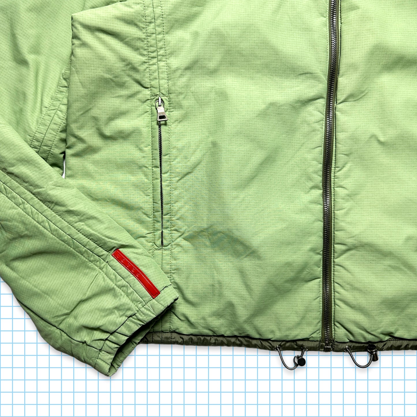 Veste réversible Prada Sport 2in1 en nylon pistache/olive - Moyen / Grand