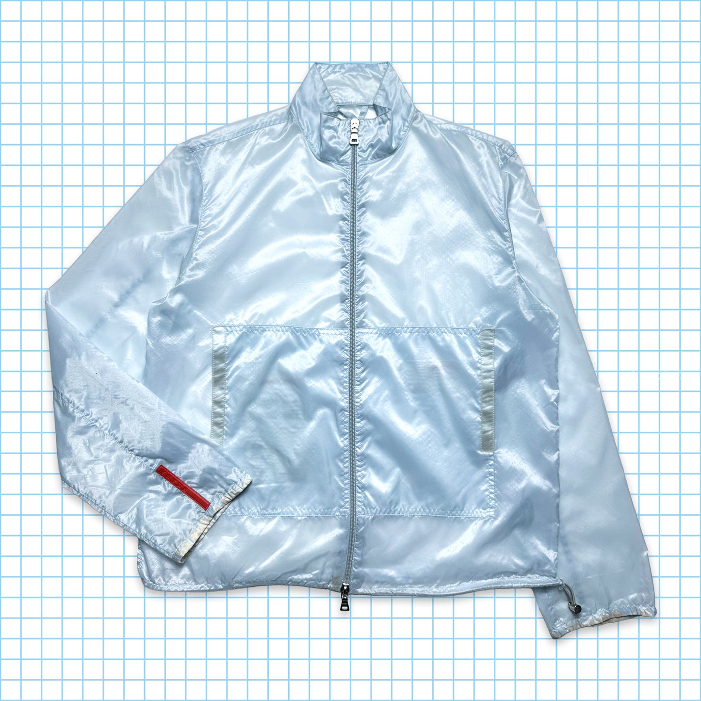 Prada Sport SS99' Baby Blue Semi-Transparent Track Jacket - Small / Medium