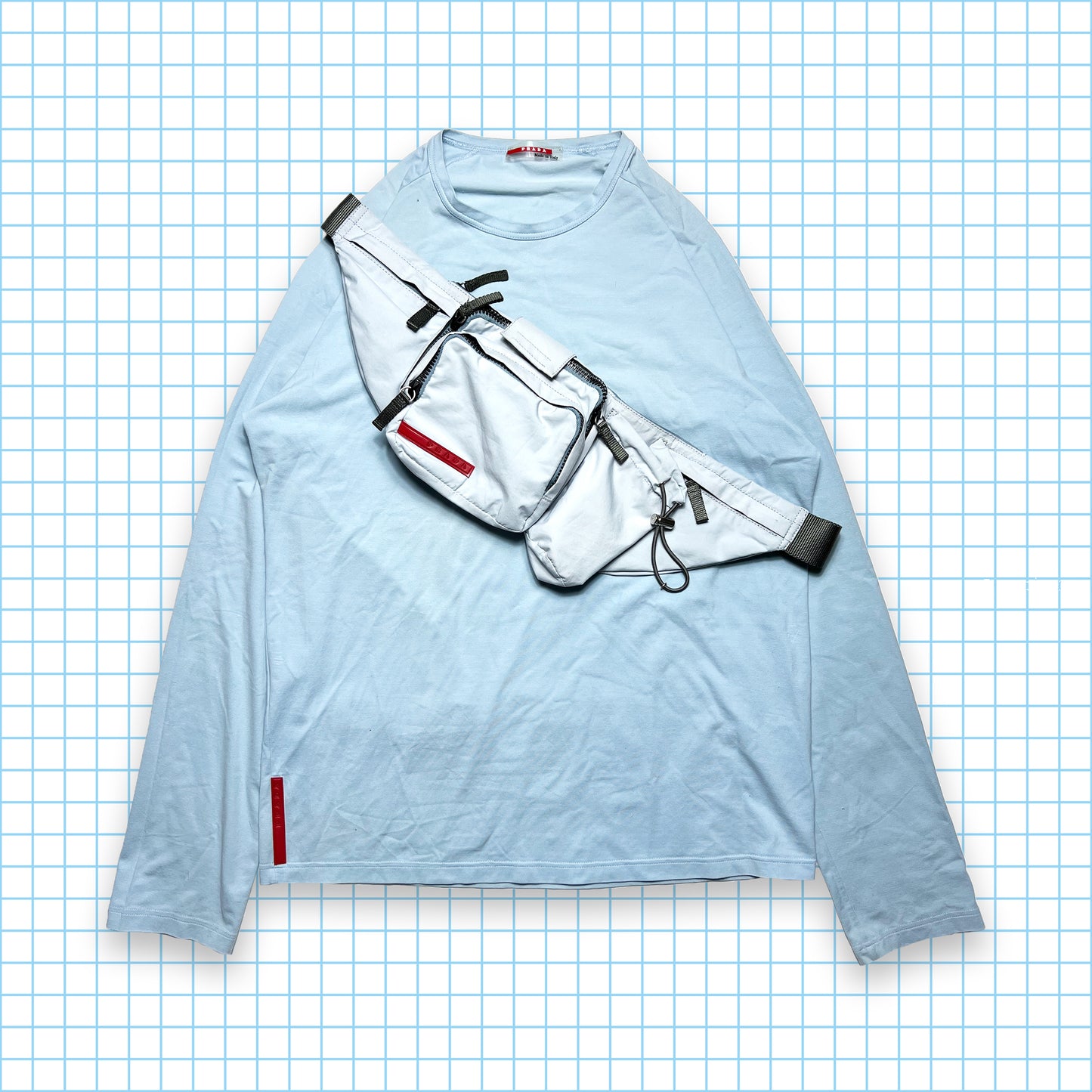 Vintage Prada Sport Baby Blue Longsleeve - Medium