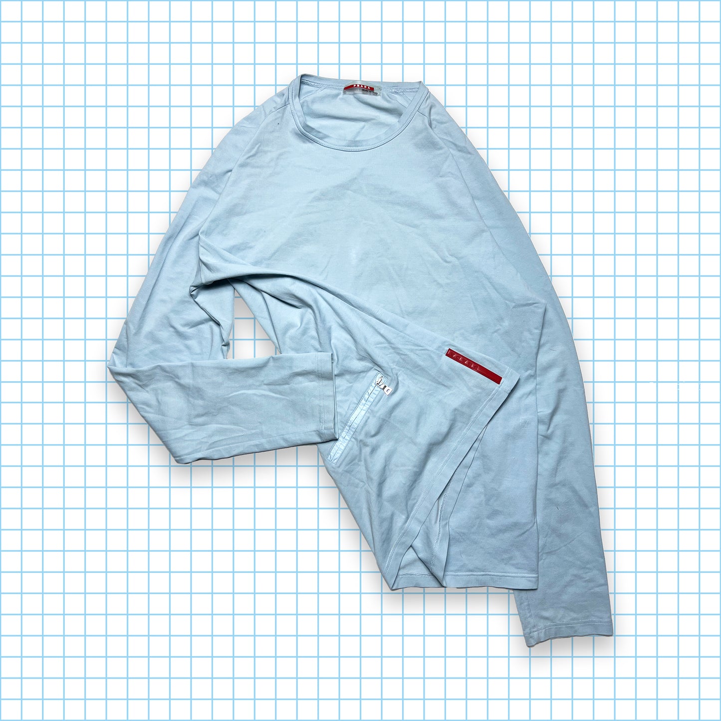 Vintage Prada Sport Baby Blue Longsleeve - Medium