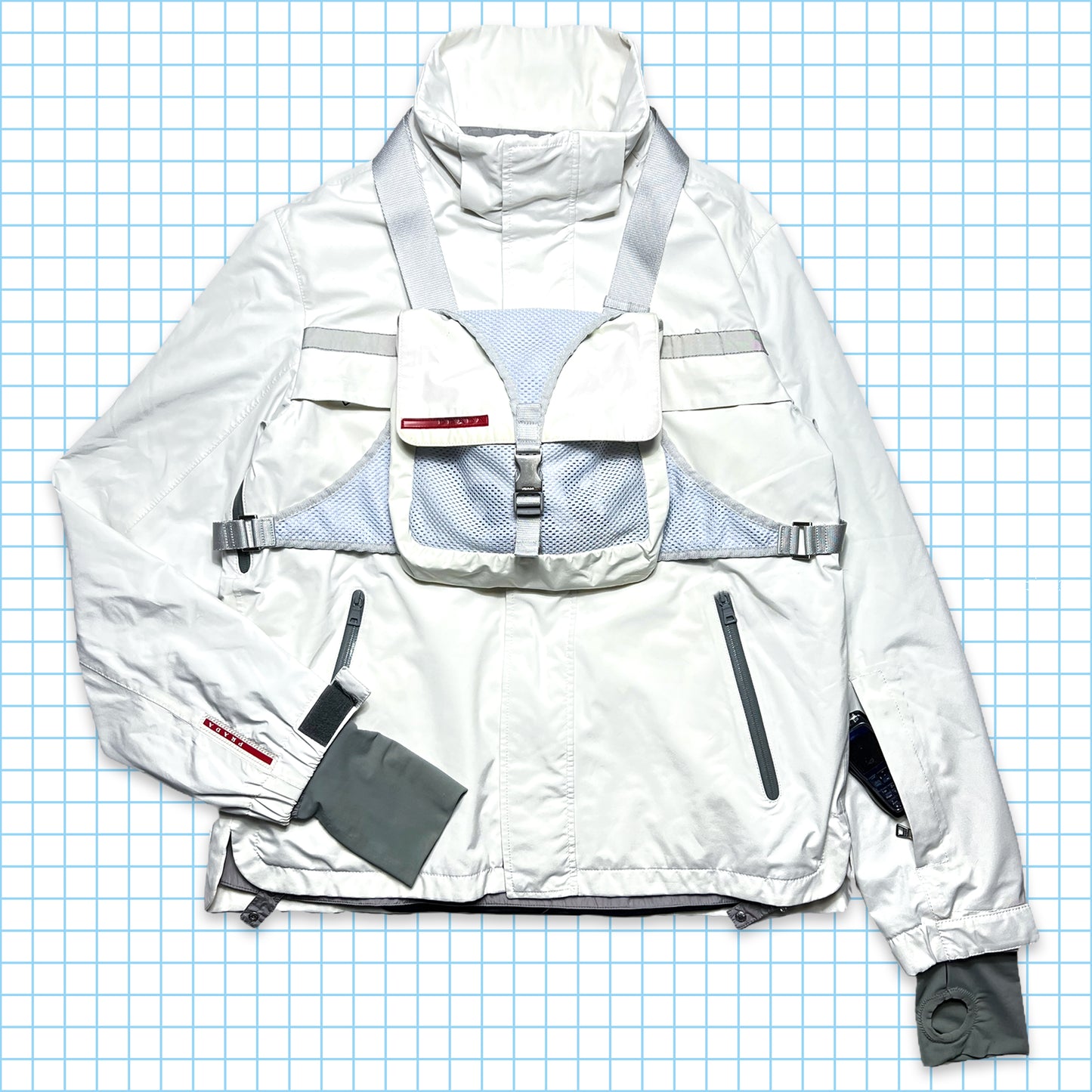 Prada Pure White Technical Ski Jacket - Extra Large