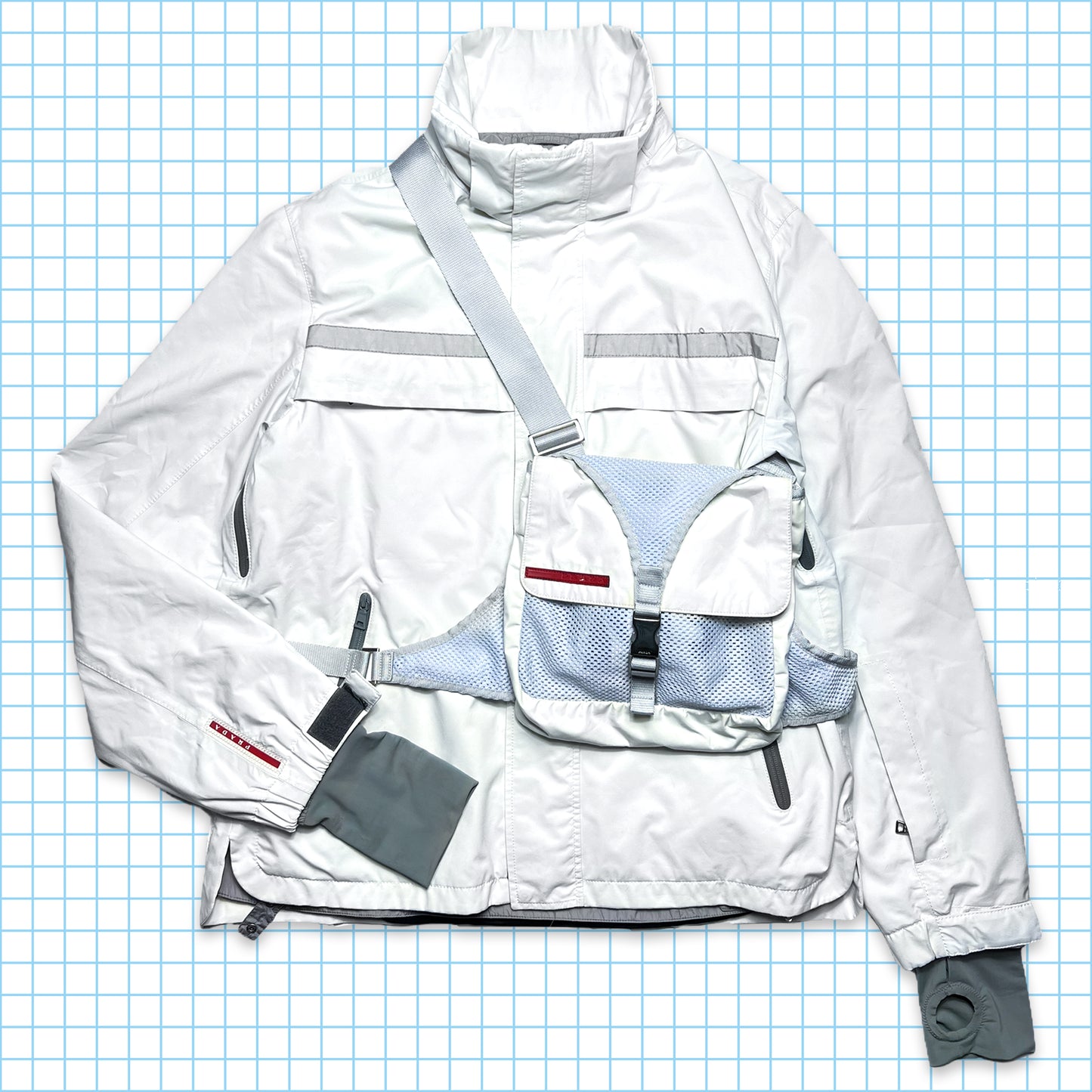 Prada Pure White Technical Ski Jacket - Extra Large