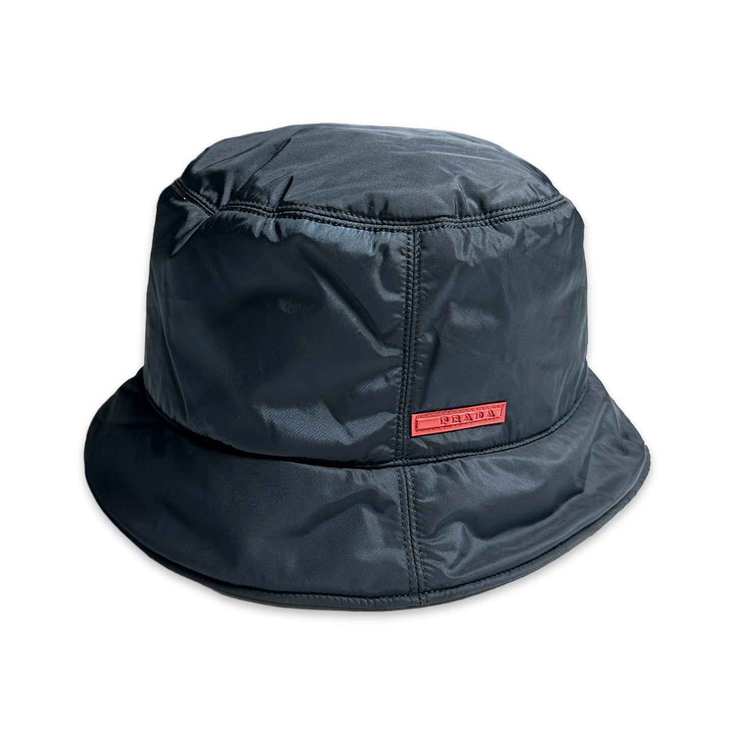 Prada Sport Jet Black Nylon Bucket Hat