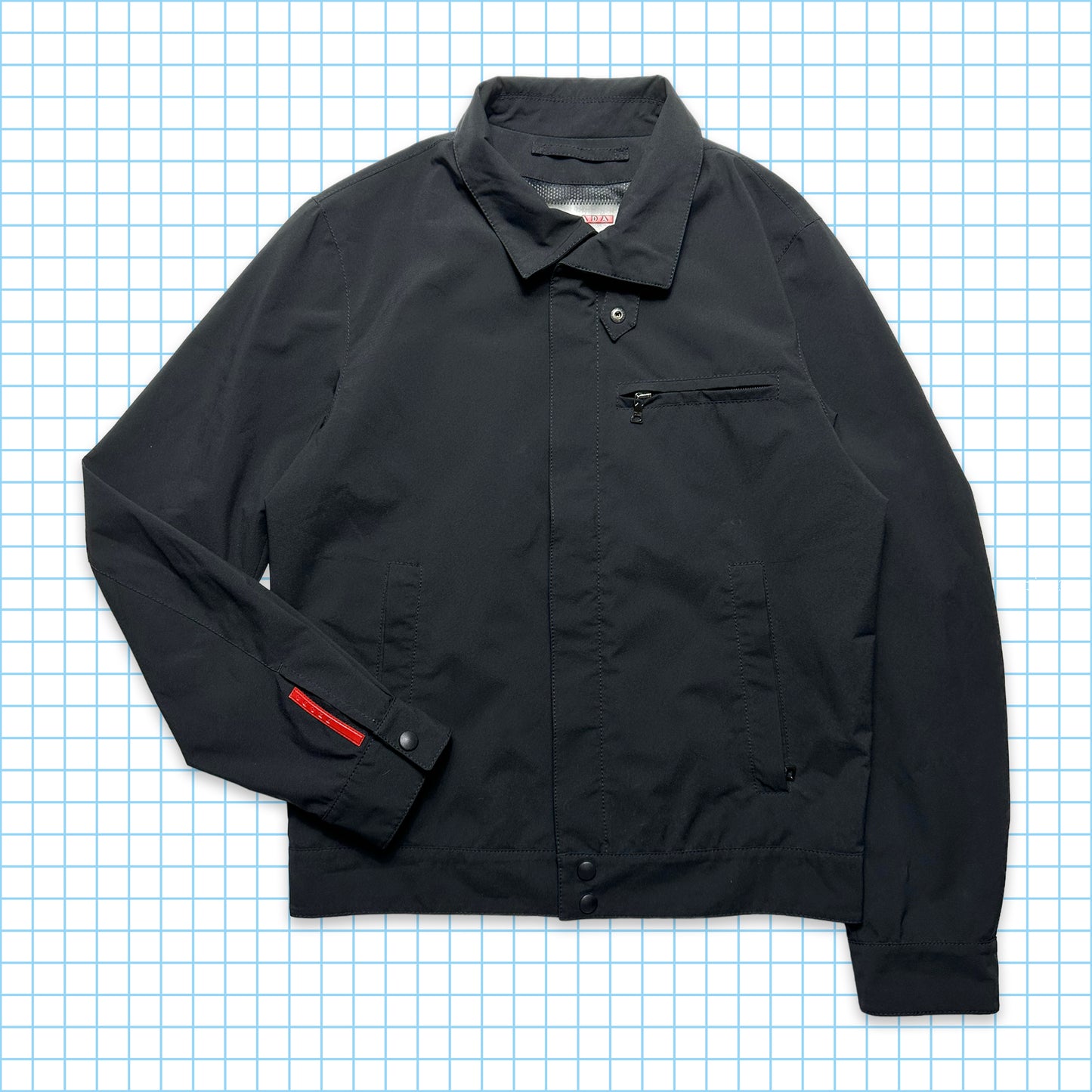 Prada Sport Jet Black Harrington Jacket - Small