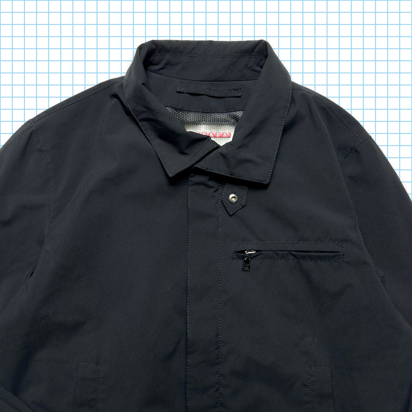 Prada Sport Jet Black Harrington Jacket - Small