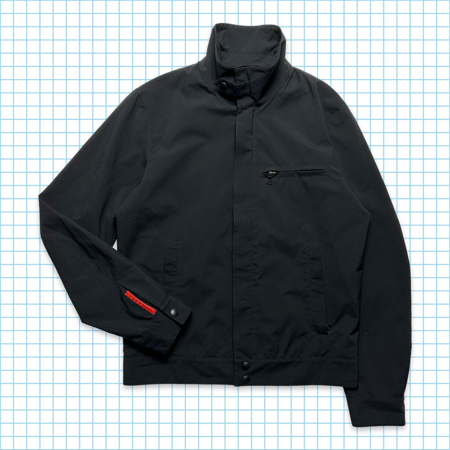 Prada Sport Jet Black Harrington Jacket - Small