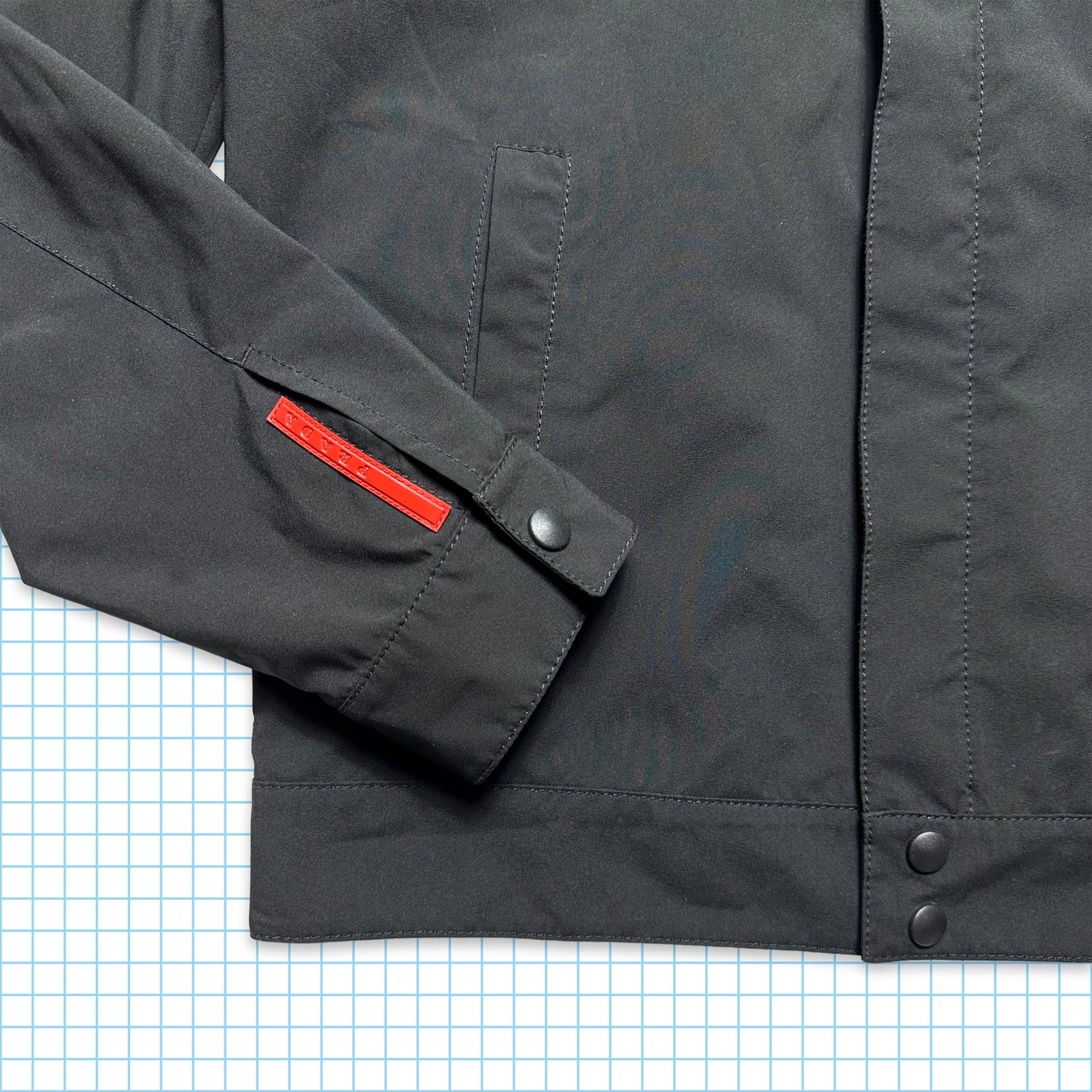 Prada Sport Jet Black Harrington Jacket - Small