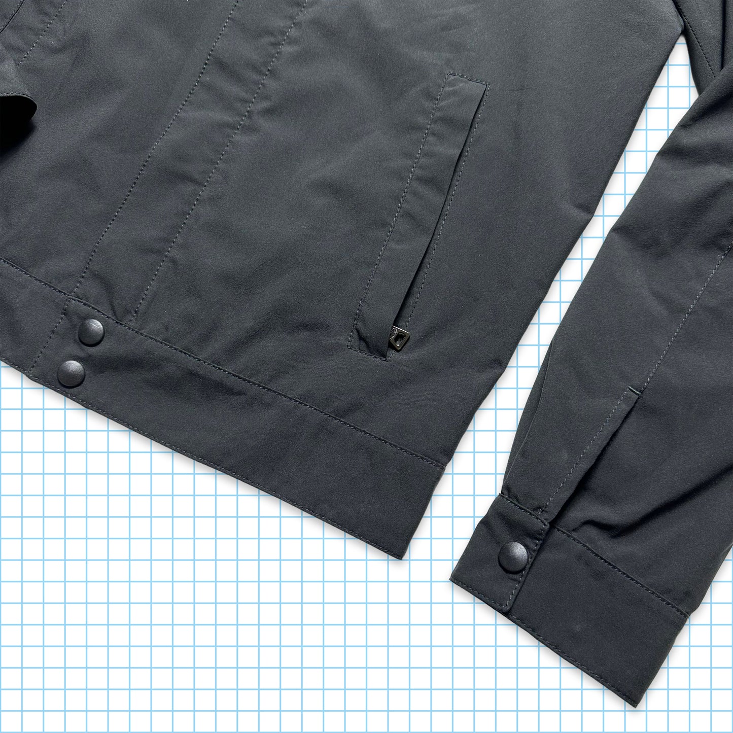 Prada Sport Jet Black Harrington Jacket - Small