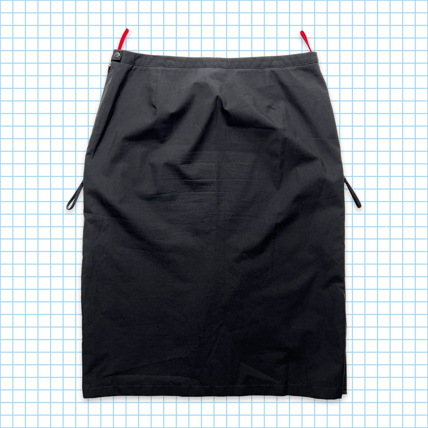 Prada Sport Jet Black Cargo Pocket Skirt - Womens 8/10
