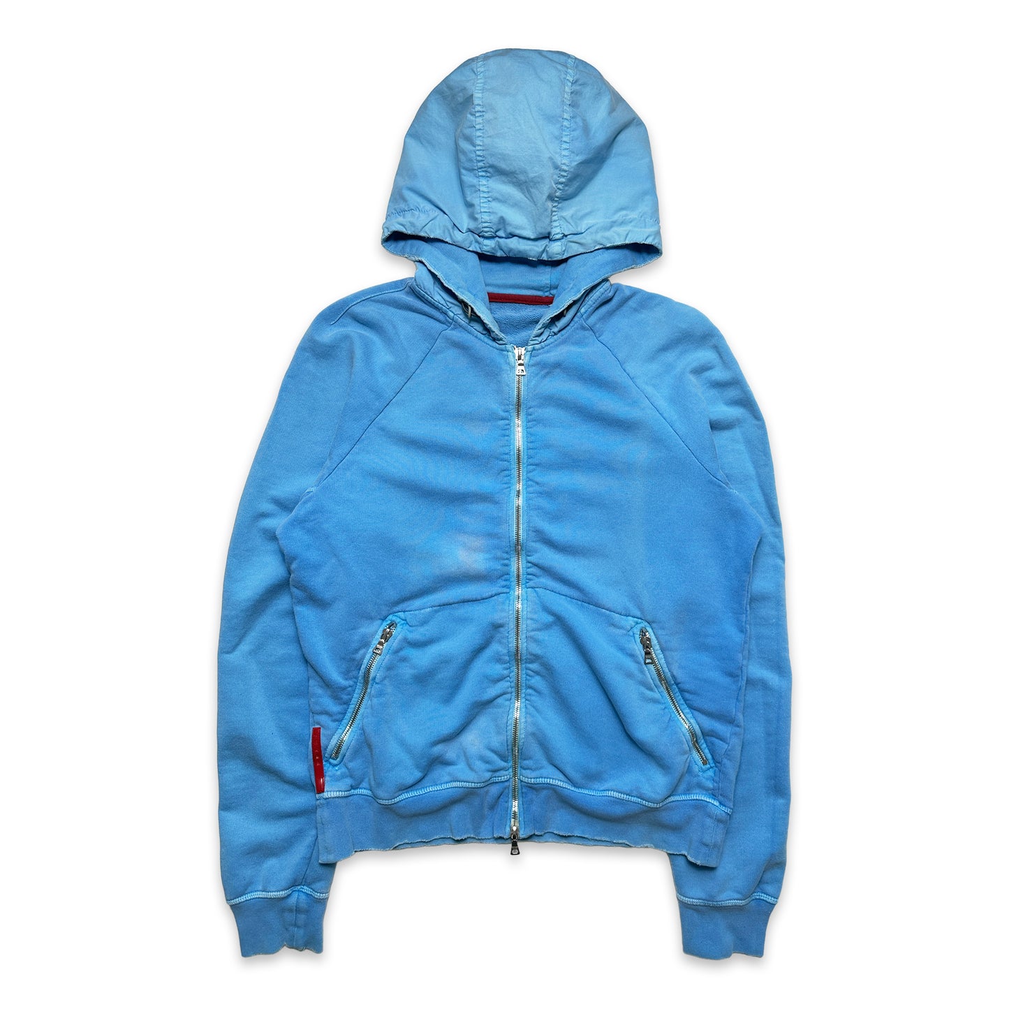 Prada Sport Bright Blue Zipped Hoodie - Medium