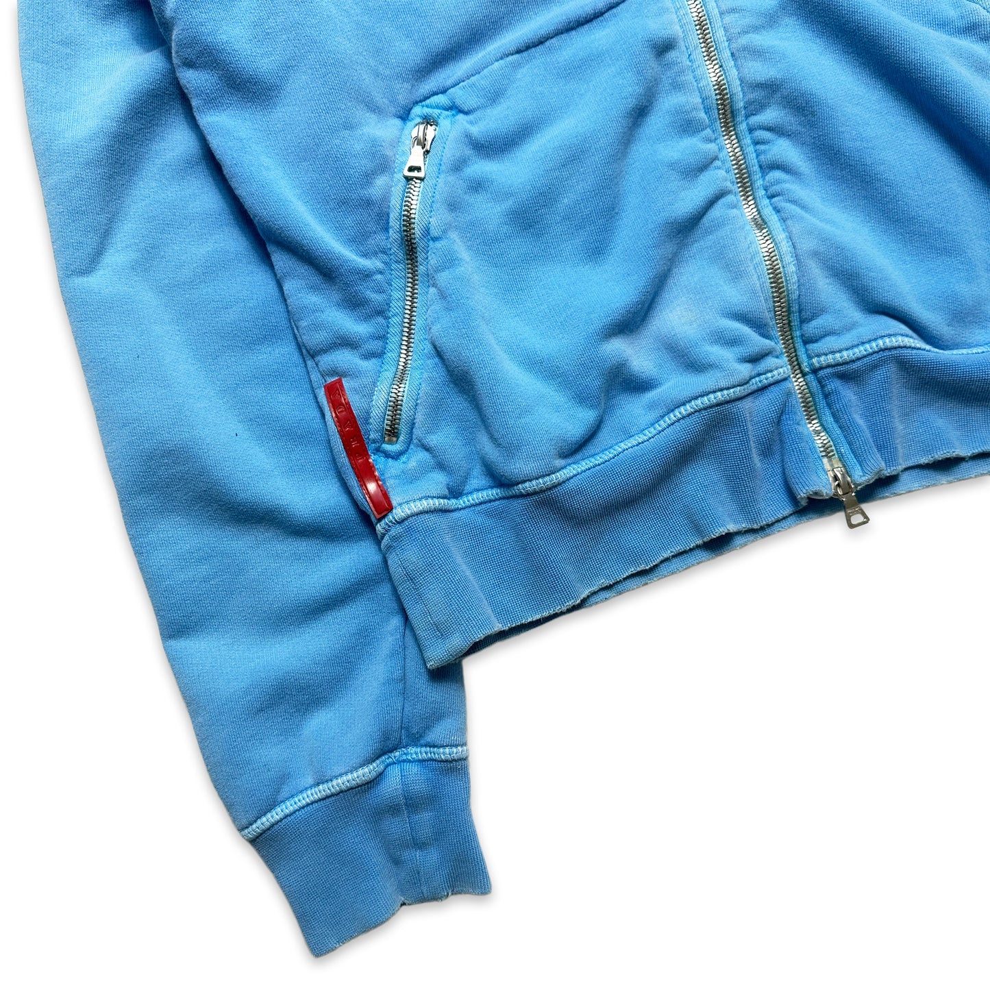 Sweat à capuche zippé Prada Sport bleu vif - Moyen